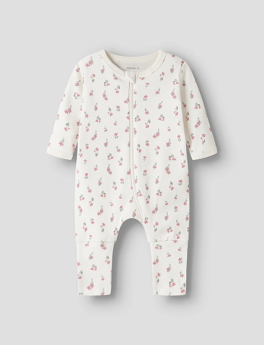 name it - NBFNIGHTSUIT 2P ZIP FF FLOWER NOOS - natdragter - jet stream - 3