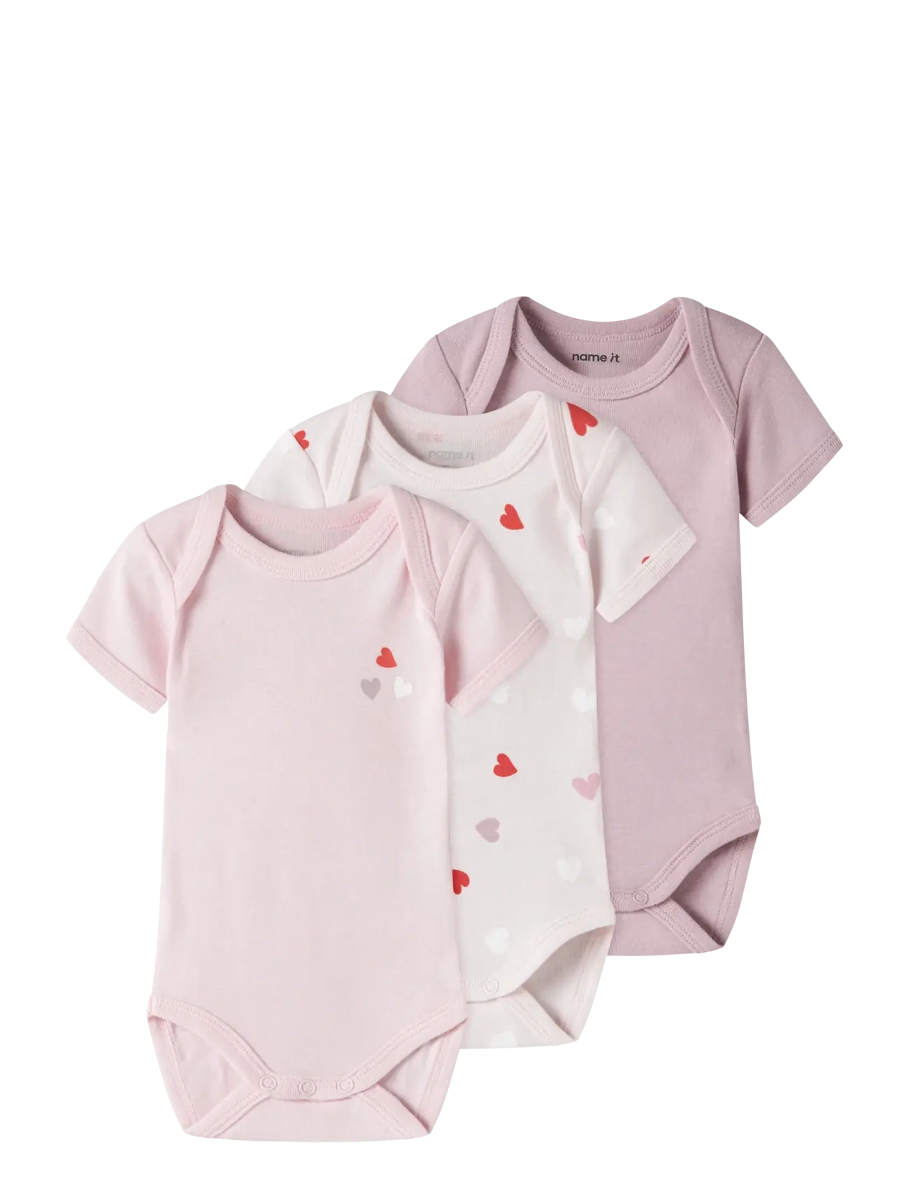 name it NBFBODY 3P SS CARINARIA HEART NOOS - Bodyer i multipack - CARINARIA / pink/rose