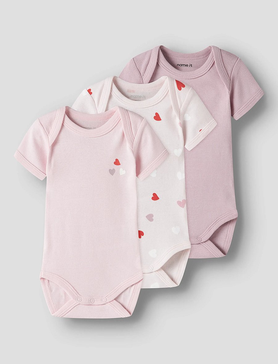 name it - NBFBODY 3P SS CARINARIA HEART NOOS - kelių smėlinukų komplektai - carinaria - 0