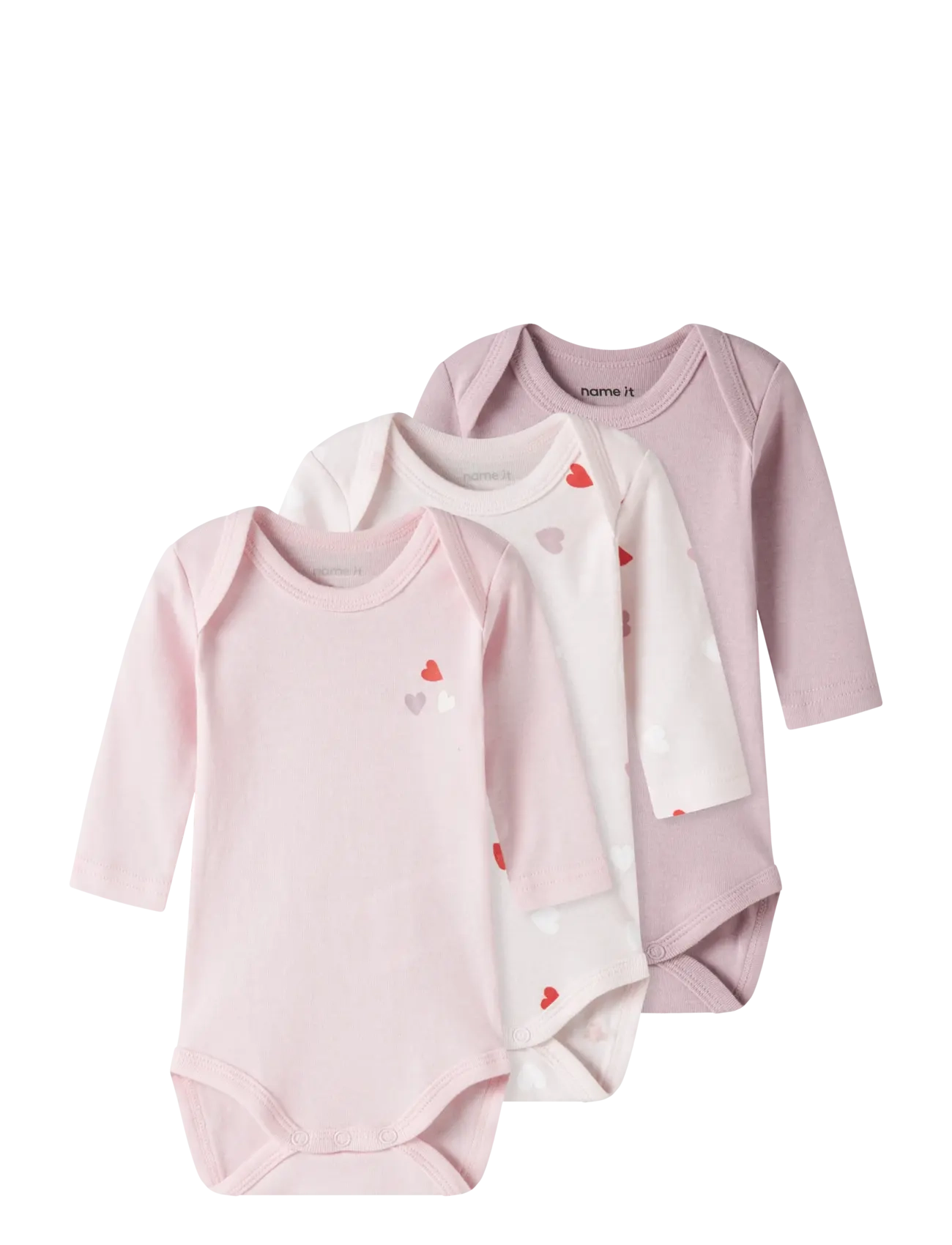 name it NBFBODY 3P LS CARINARIA HEART NOOS - Bodyer i multipack - CARINARIA / pink/rose