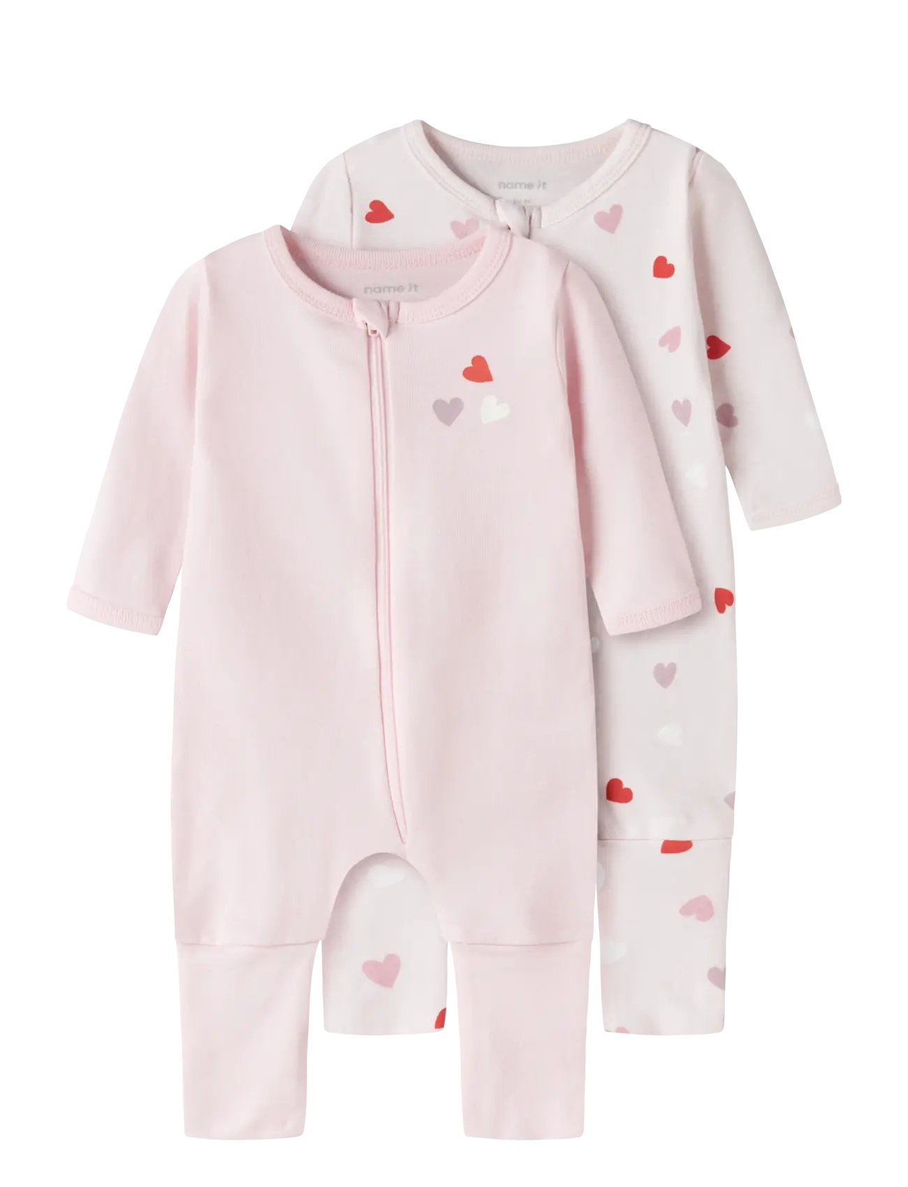 name it NBFNIGHTSUIT 2P ZIP FF CAR. HEART NOOS - Pidžaamad - CARINARIA / pink/rose