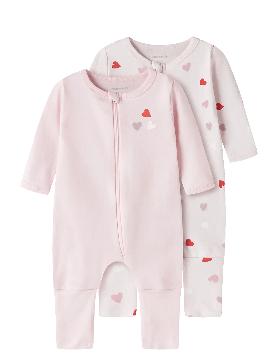 name it - NBFNIGHTSUIT 2P ZIP FF CAR. HEART NOOS - schlafoveralls - carinaria - 1