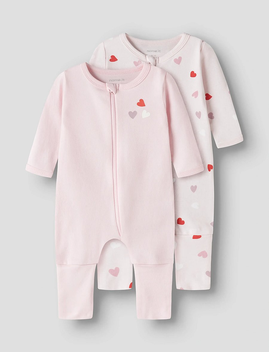 name it - NBFNIGHTSUIT 2P ZIP FF CAR. HEART NOOS - schlafoveralls - carinaria - 0