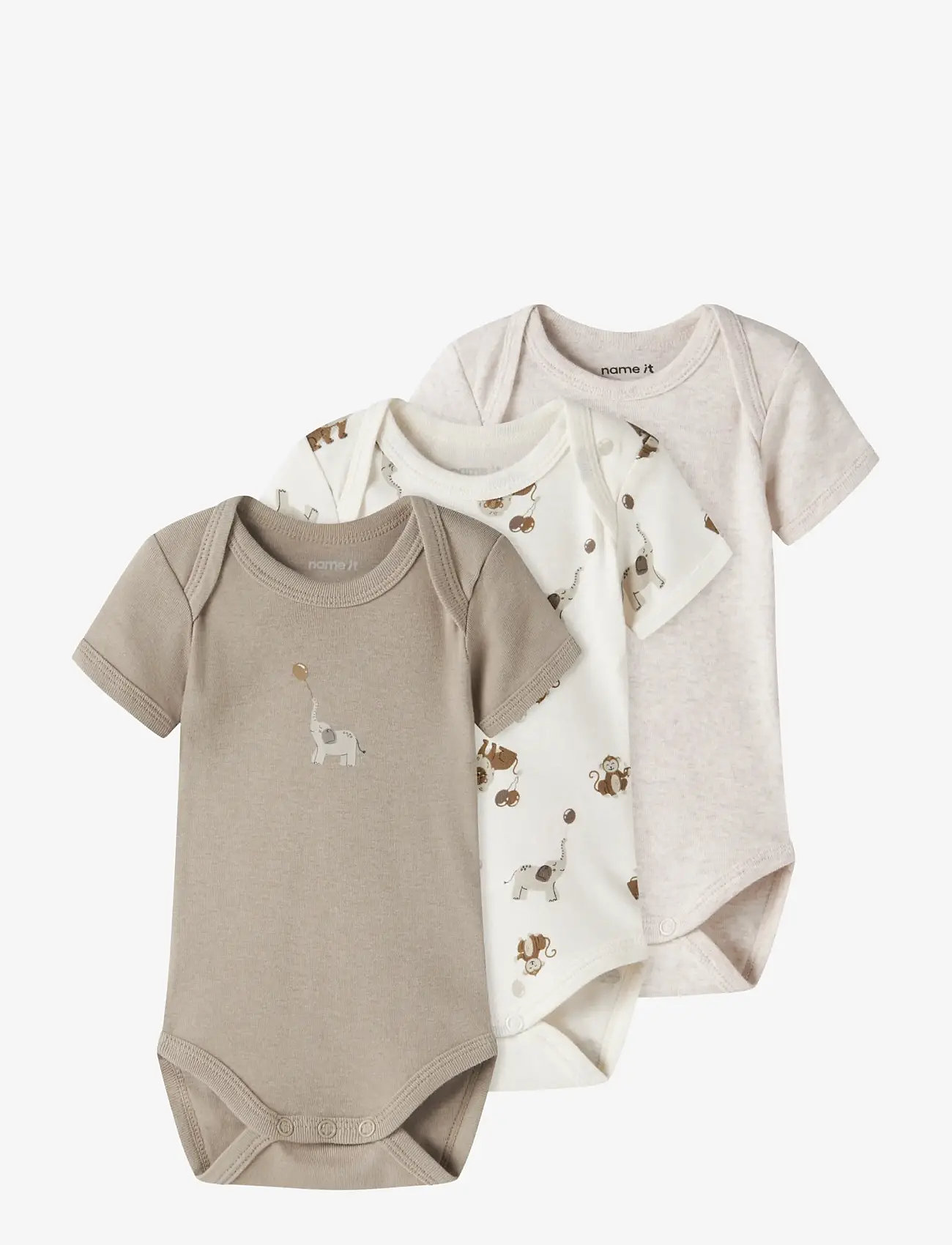 name it - NBNBODY 3P SS ANIMAL NOOS - multipack bodys - jet stream - 1