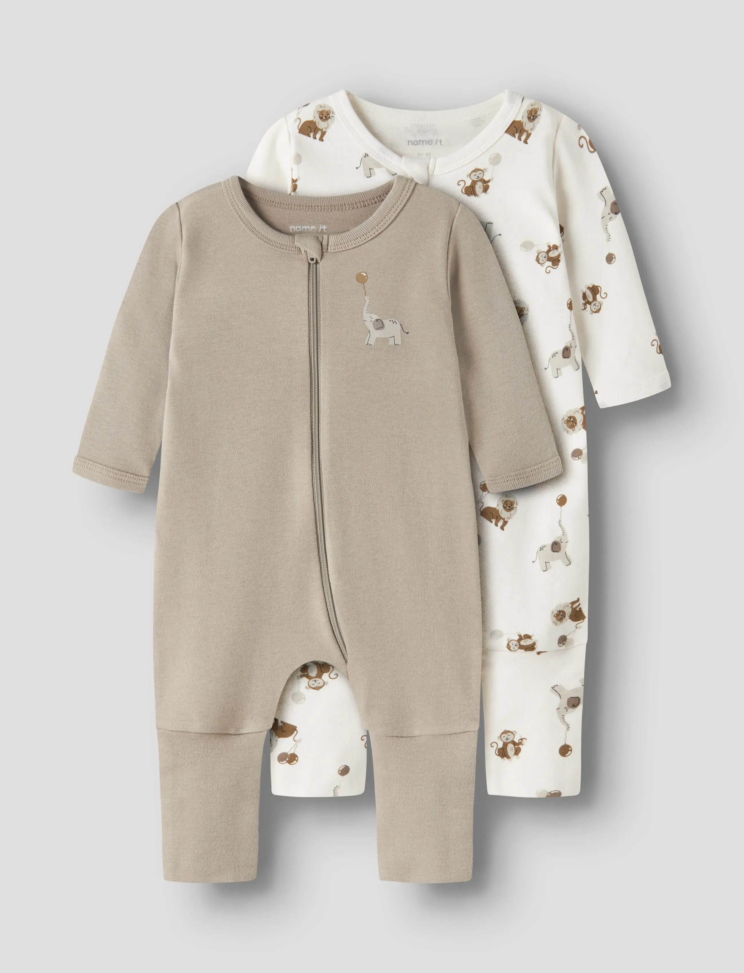 name it - NBNNIGHTSUIT 2P ZIP FF ANIMAL NOOS - magamiskombinesoonid - jet stream - 0