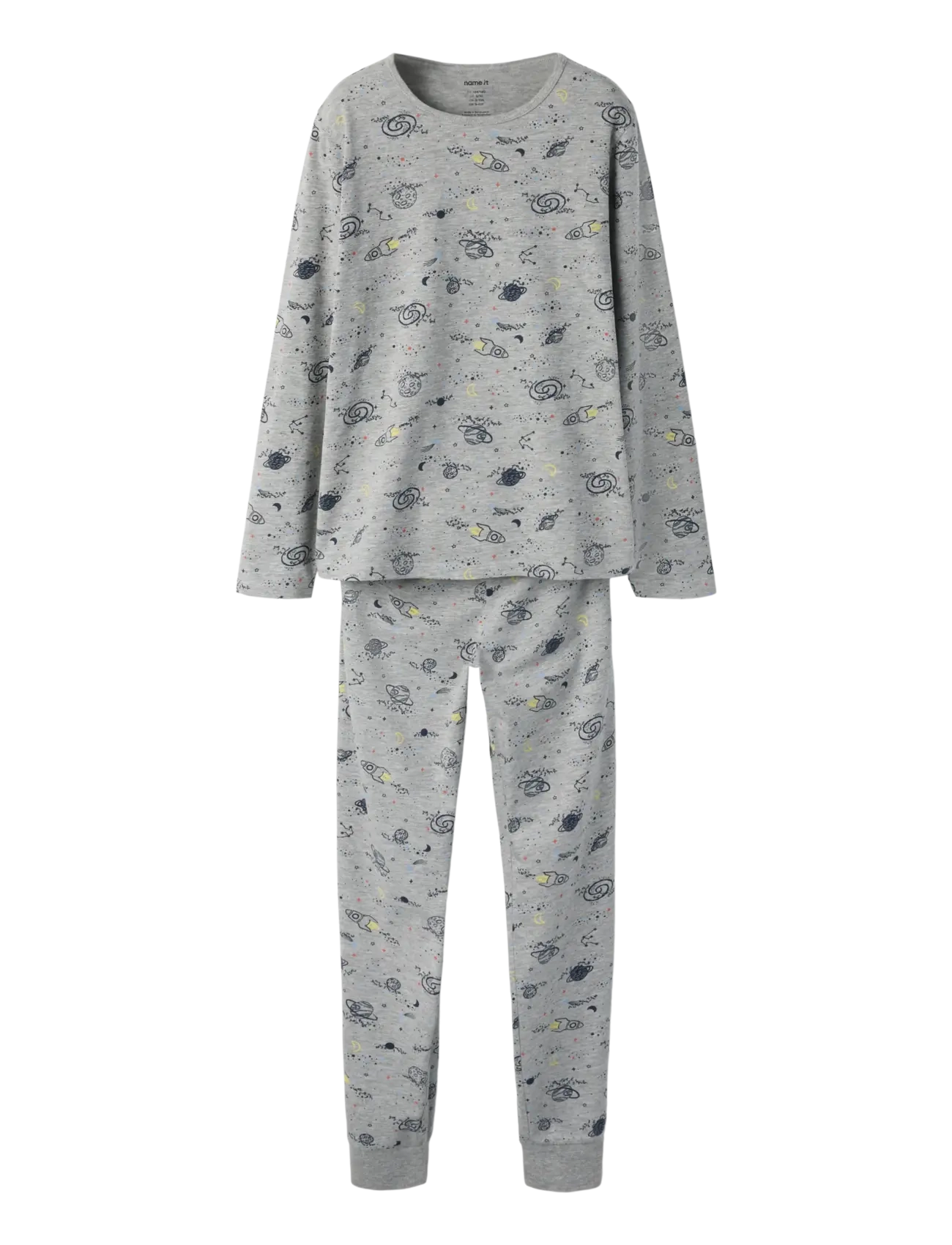name it NKMNIGHTSET GREY SPACE NOOS - Pyjamasset - GREY MELANGE / grey