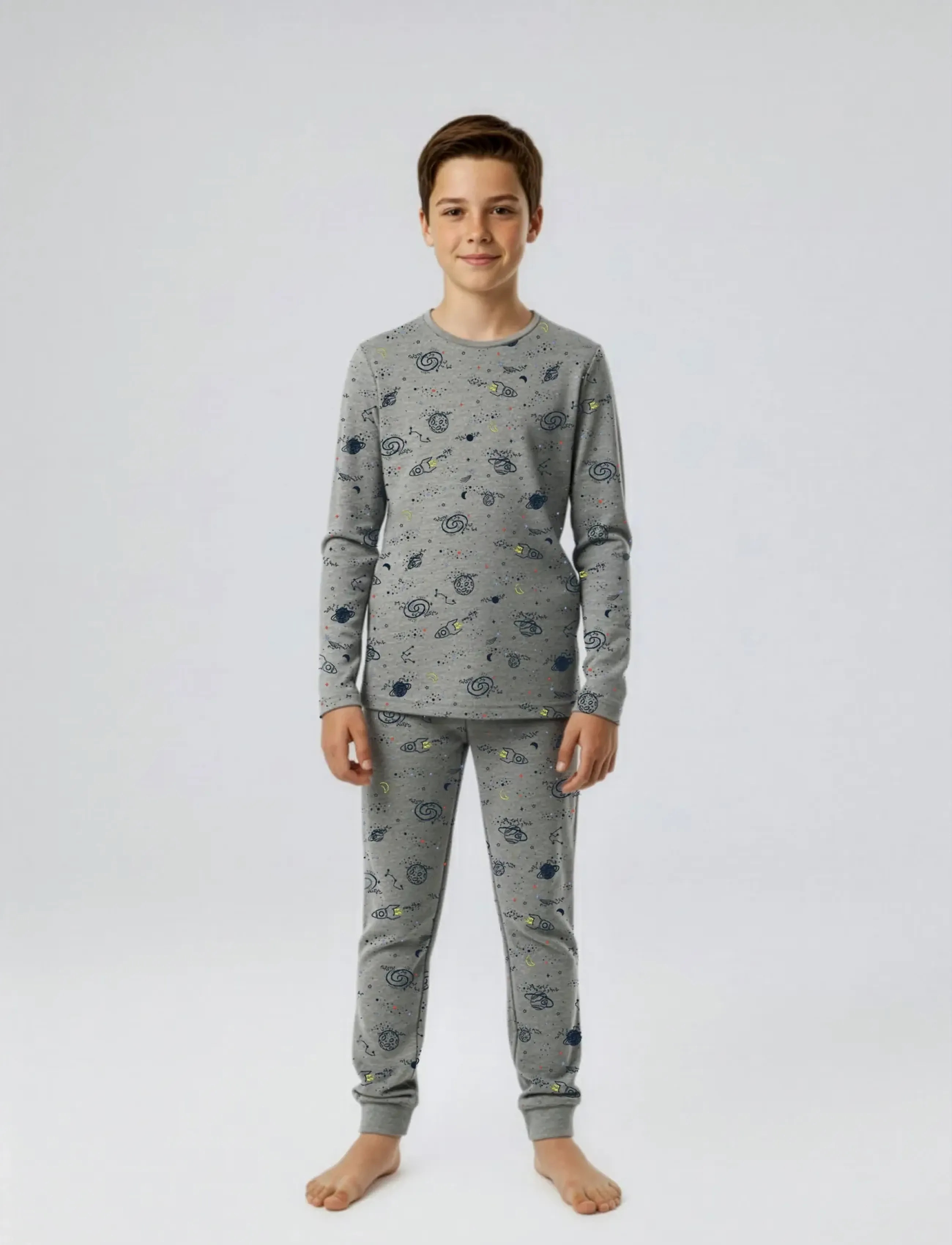 name it - NKMNIGHTSET GREY SPACE NOOS - sets - grey melange - 5