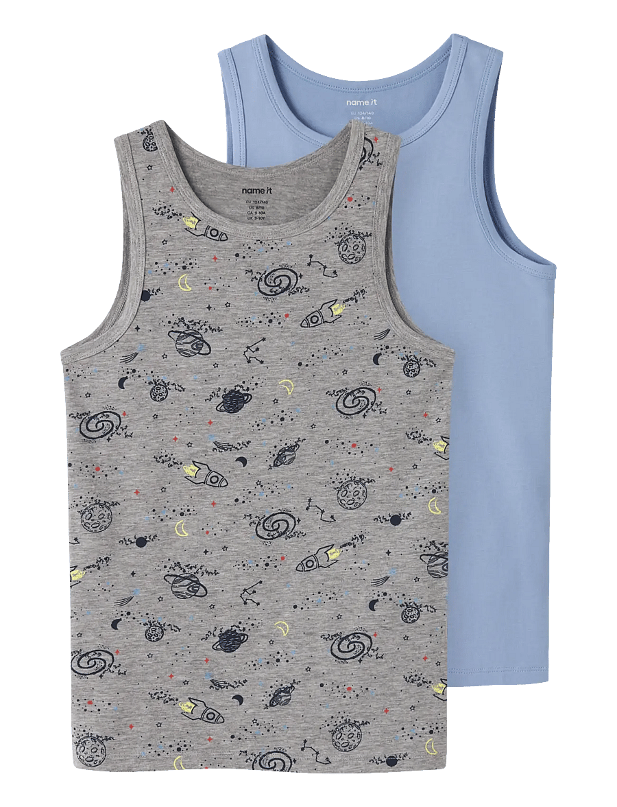 name it - NKMTANK TOP 2P GREY SPACE NOOS - linnen - grey melange - 1