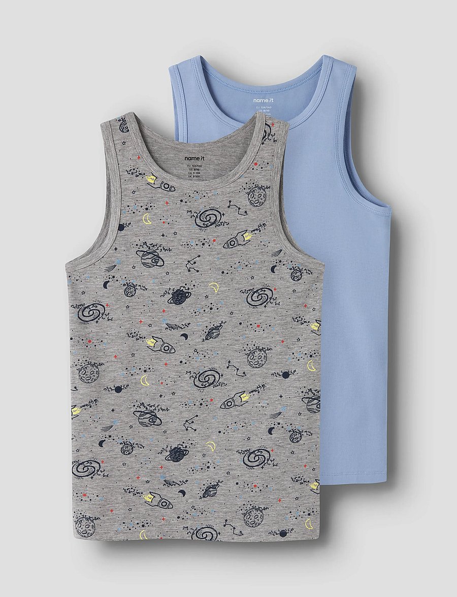 name it - NKMTANK TOP 2P GREY SPACE NOOS - linnen - grey melange - 0