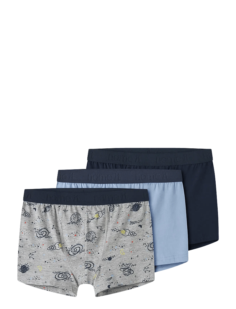 name it - NKMBOXER 3P GREY SPACE NOOS - unterhosen - grey melange - 1