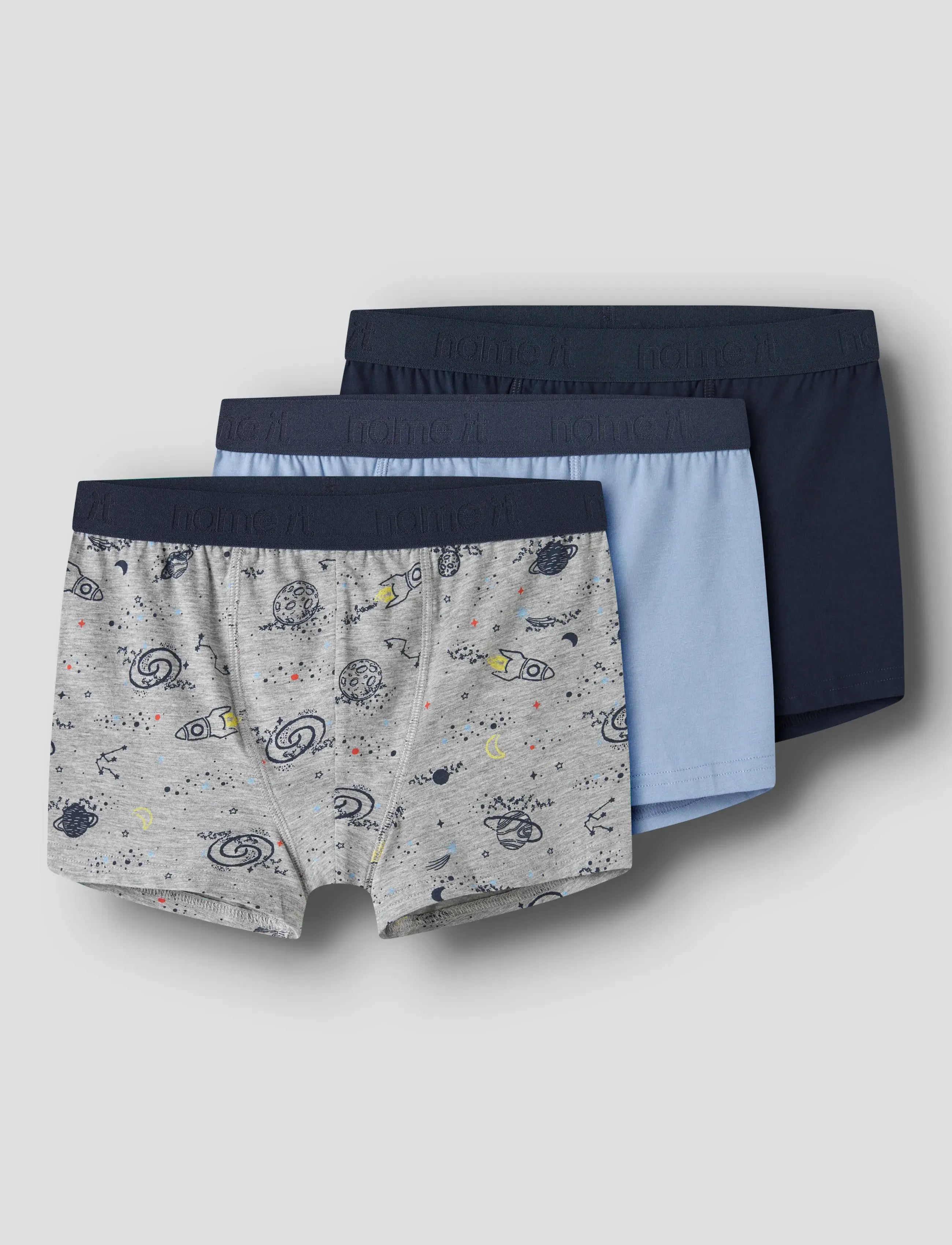 name it Nkmboxer 3P Grey Space Noos, 116, Grey, Undertøj > Undertøjssæt, Børn