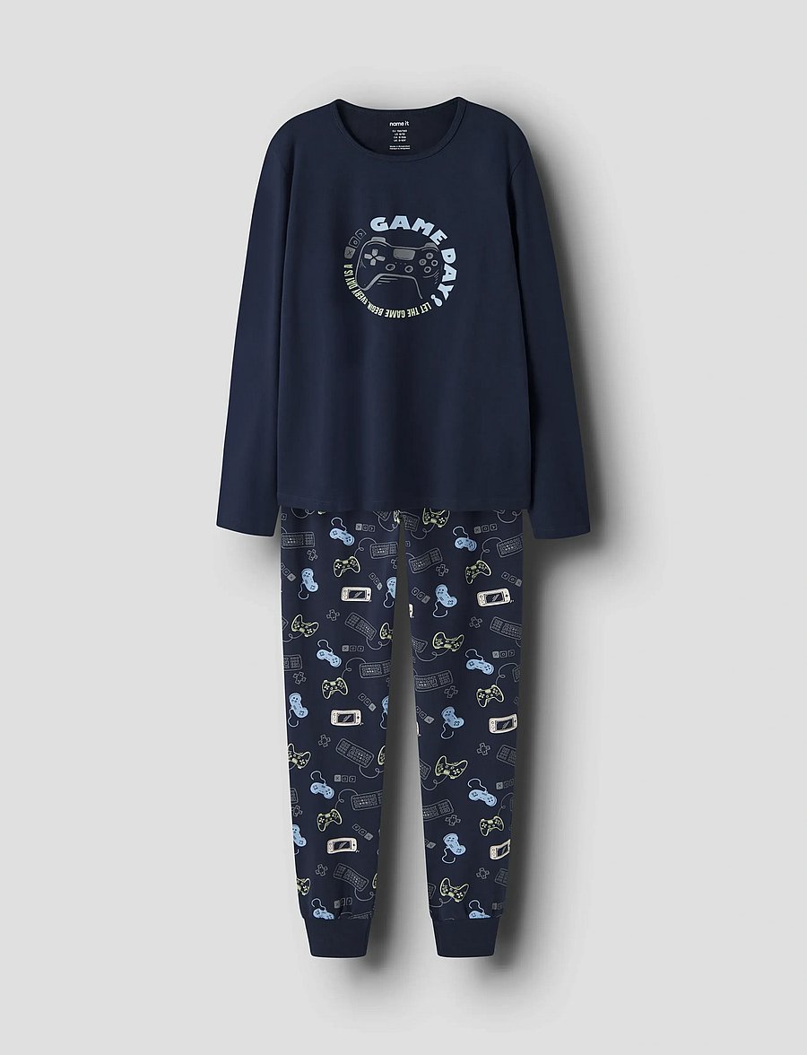 name it - NKMNIGHTSET NAVY GAMER NOOS - pyjamasset - navy blazer - 0