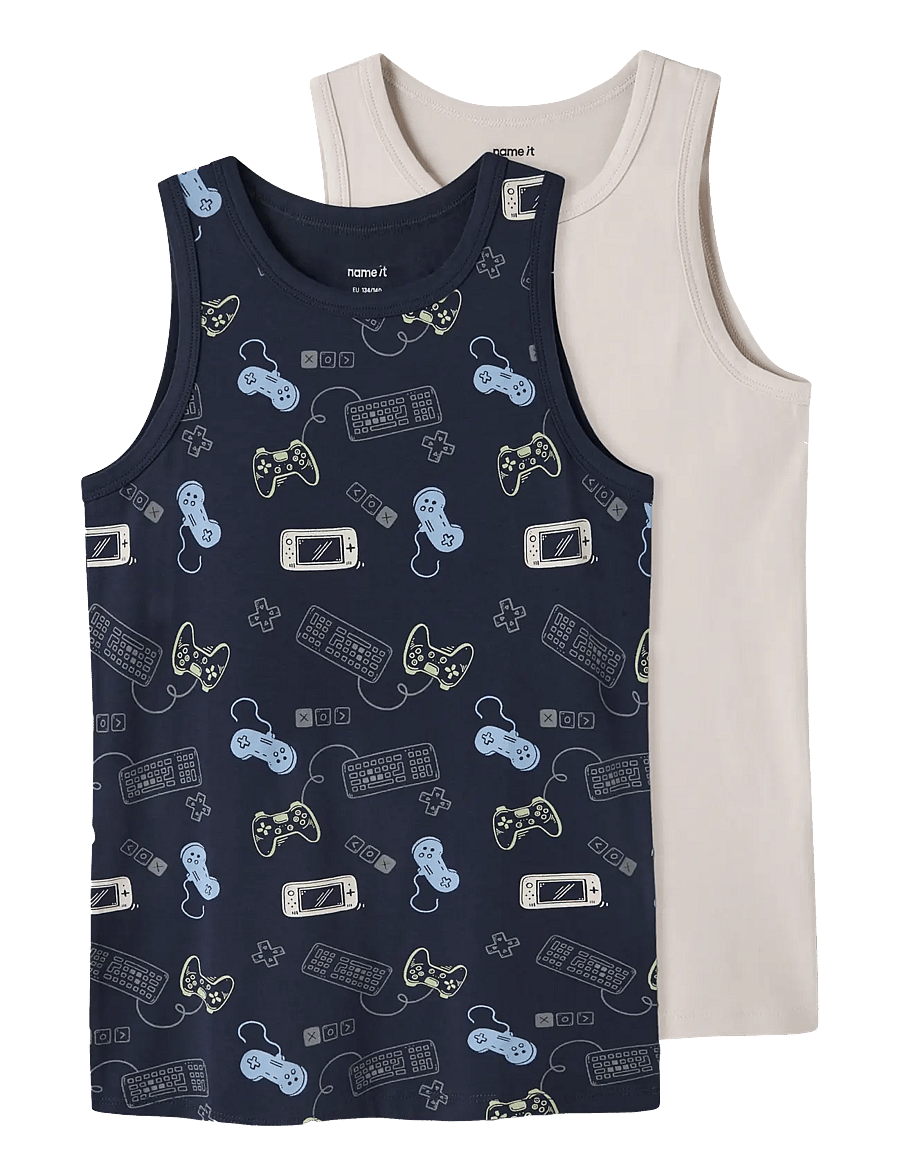 name it - NKMTANK TOP 2P NAVY GAMER NOOS - tank tops - navy blazer - 1