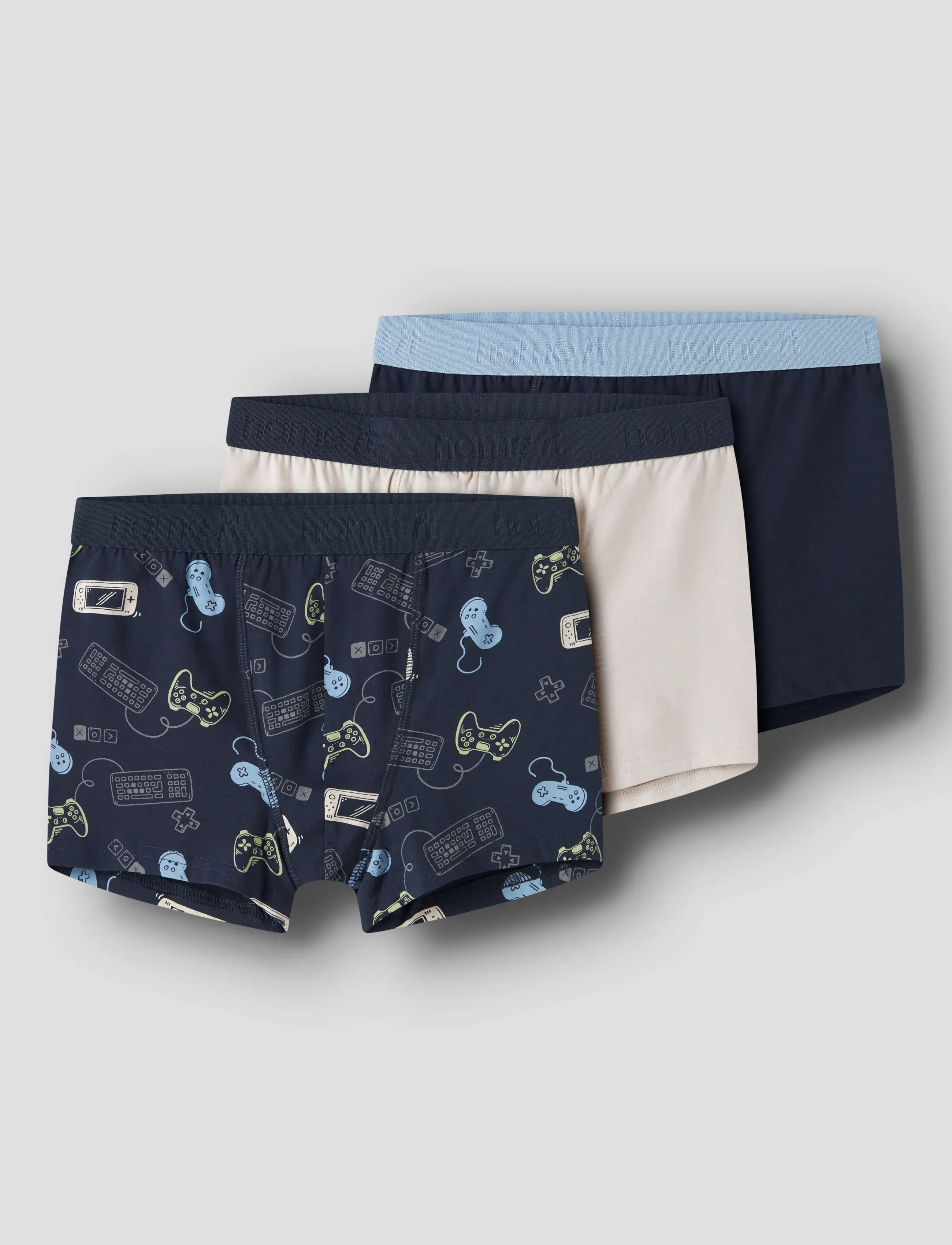 name it Nkmboxer 3P Navy Gamer Noos, Børn, Gamer Boxershorts 3-Pak, Navy, Str: 116