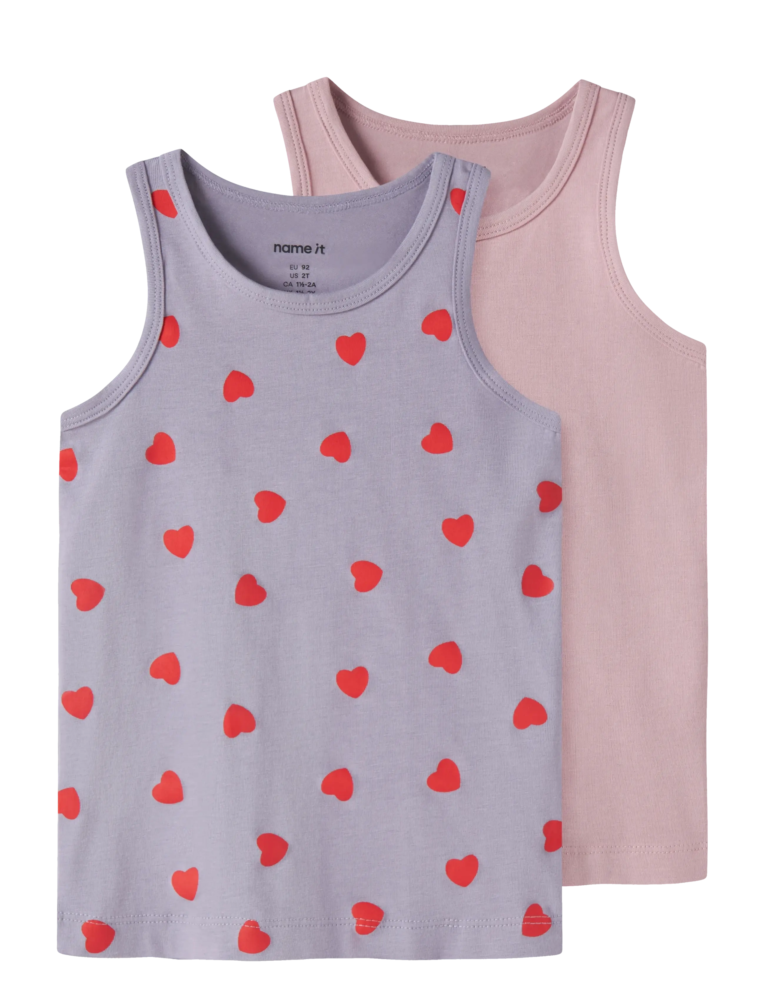 name it NMFTANK TOP 2P LAVENDER HEARTS NOOS - Overdele - LAVENDER GRAY / grey