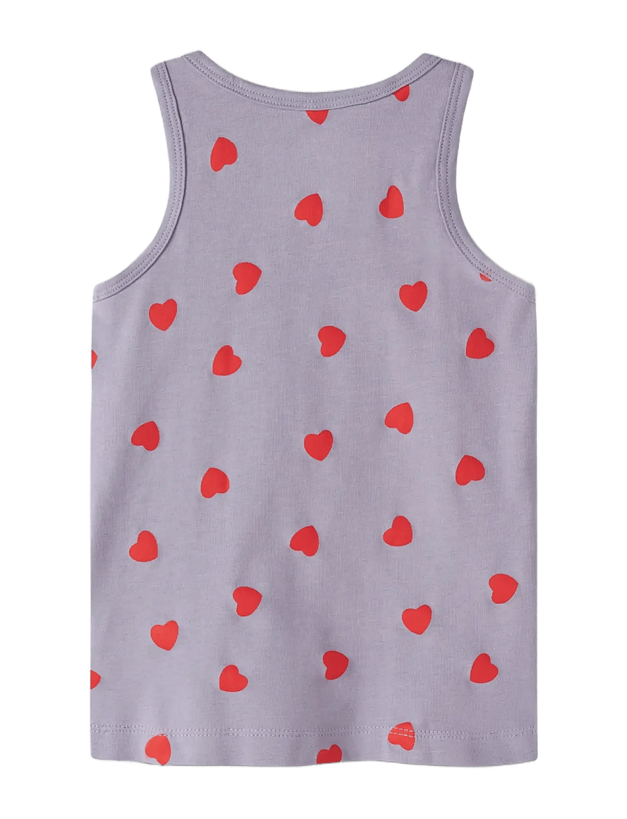 name it - NMFTANK TOP 2P LAVENDER HEARTS NOOS - singletter - lavender gray - 2