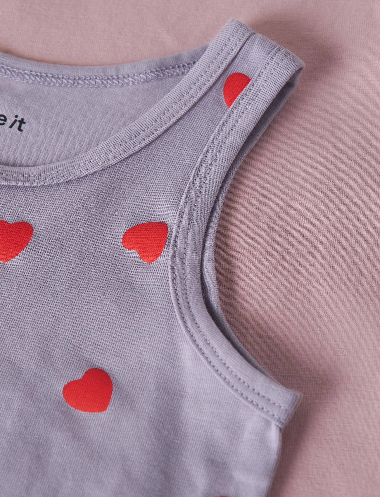 name it - NMFTANK TOP 2P LAVENDER HEARTS NOOS - linnen - lavender gray - 4