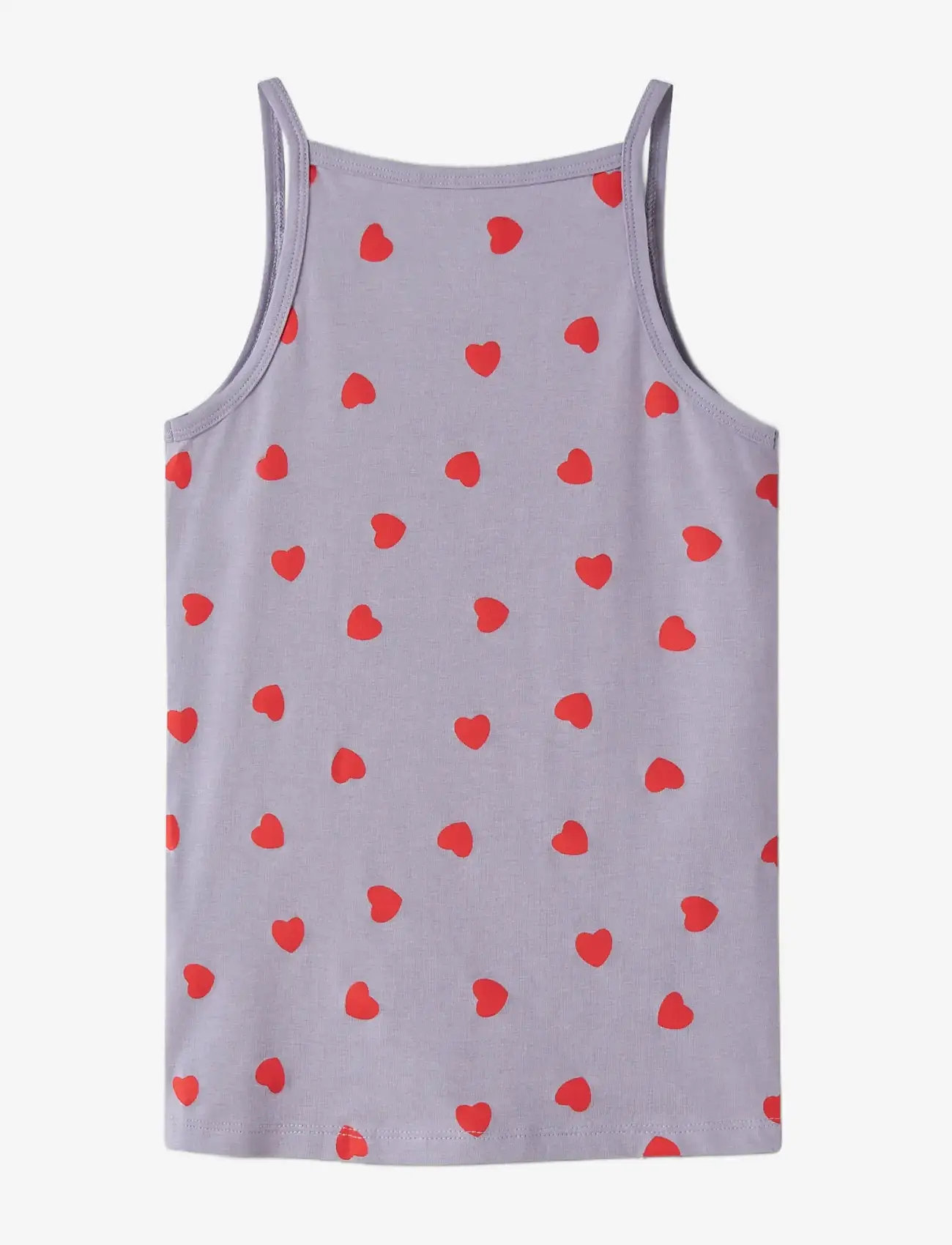 name it - NKFSTRAP TOP 2P LAVENDER HEARTS NOOS - tank top - lavender gray - 2