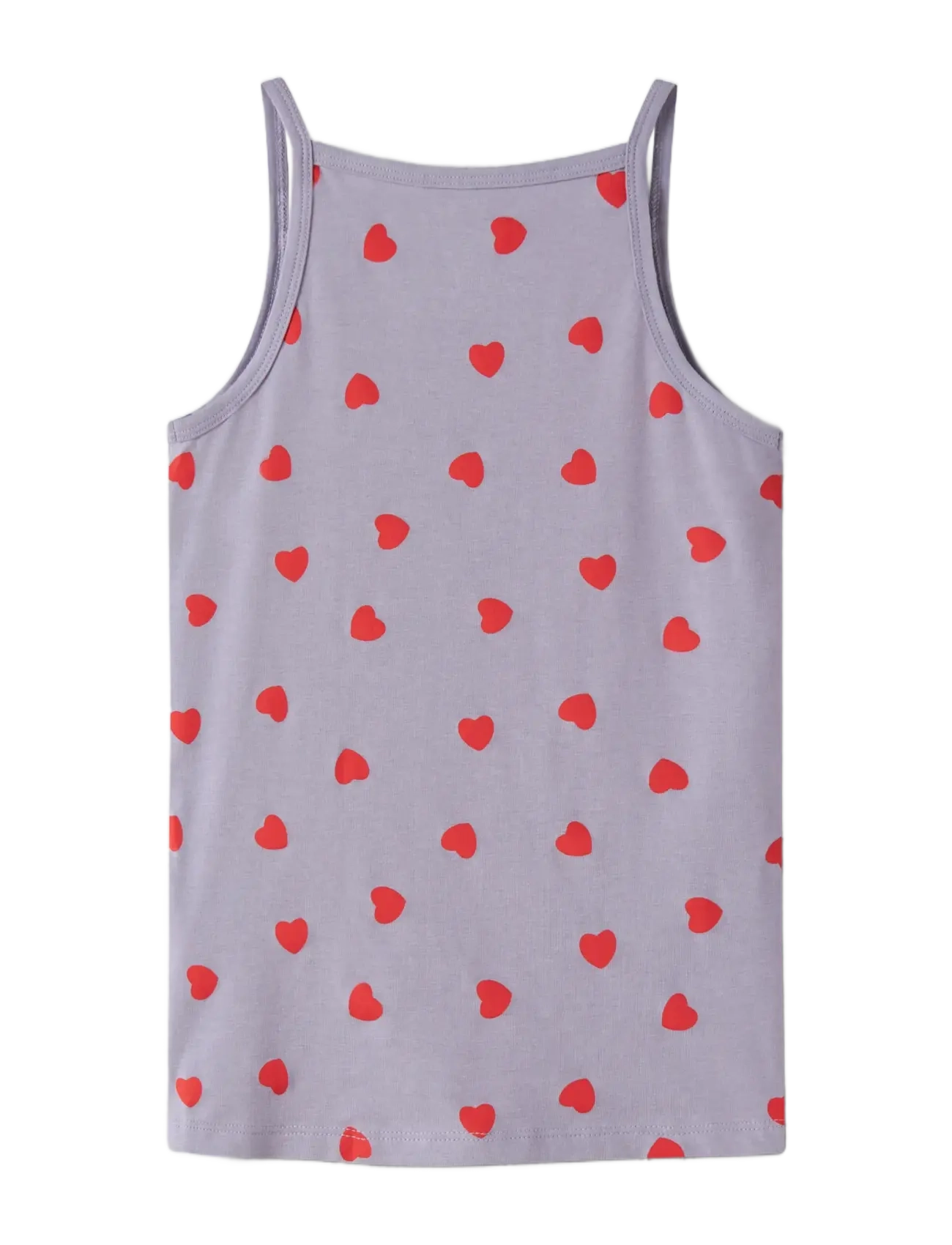 name it - NKFSTRAP TOP 2P LAVENDER HEARTS NOOS - linnen - lavender gray - 2