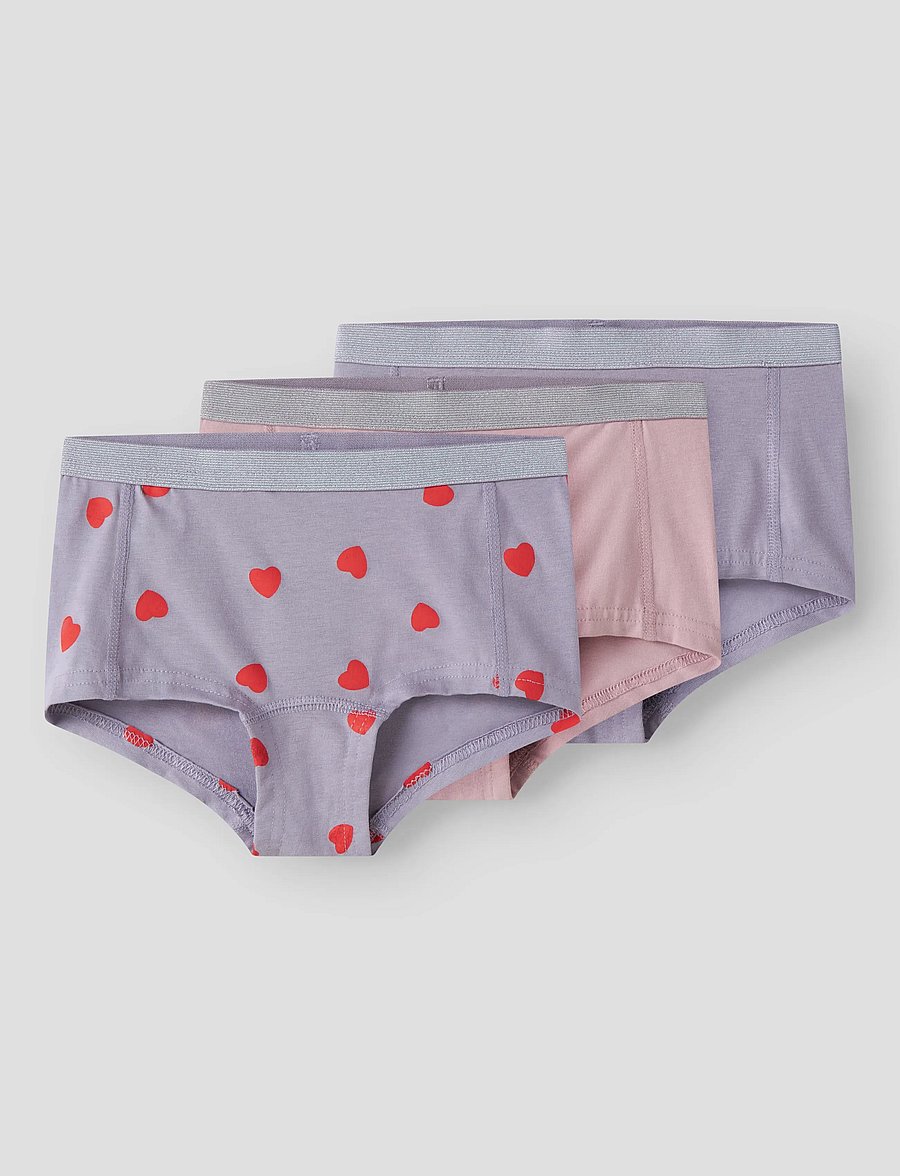 name it - NKFHIPSTER 3P LAVENDER HEARTS NOOS - sous-vêtements pour hommes - lavender gray - 0