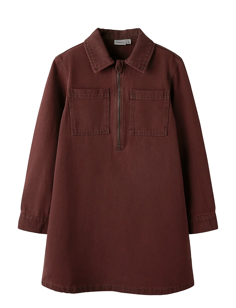 name it - NKFMIRA OVERDYED DNM DRESS 4042-ZA K - langærmede hverdagskjoler - andorra - 1