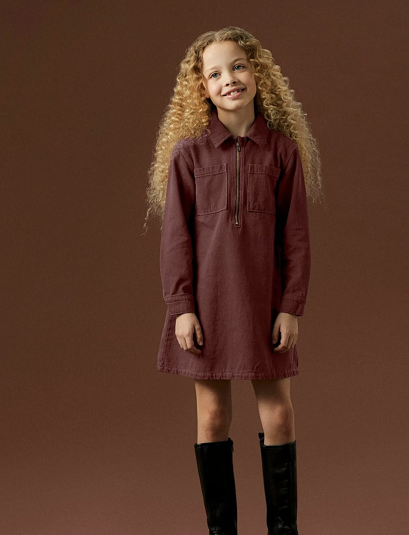 name it - NKFMIRA OVERDYED DNM DRESS 4042-ZA K - langærmede hverdagskjoler - andorra - 0