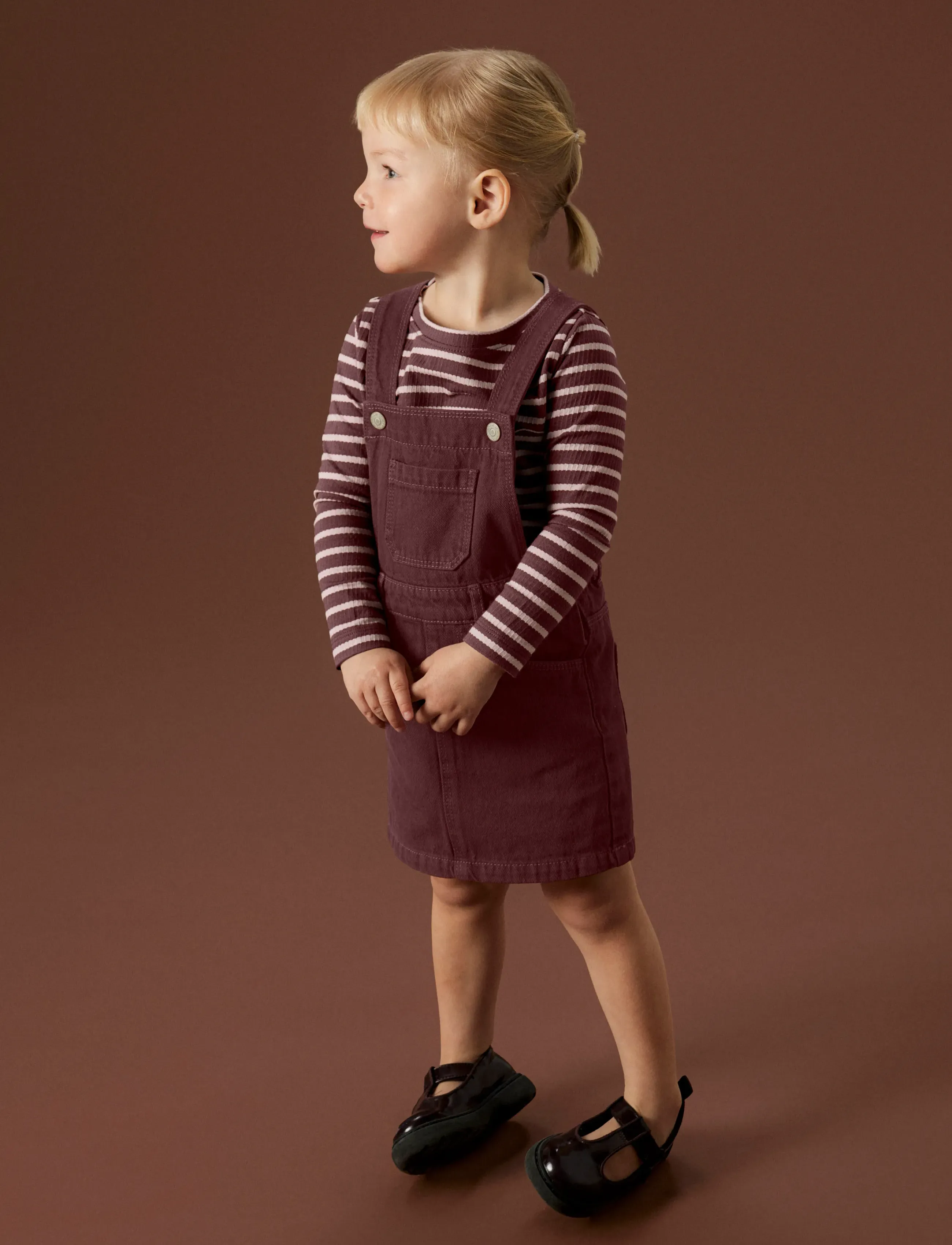 name it Nmfmira Overdyed Dnm Spencer 4042-Za K, 104, Dresses, Burgunderrot - Dungaree Dress, Kinder