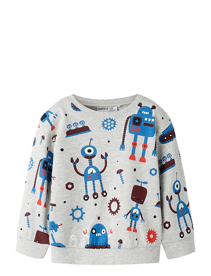 name it - NMMTINO LS NREG SWE BRU BOX PB - sweatshirts - light grey melange - 0