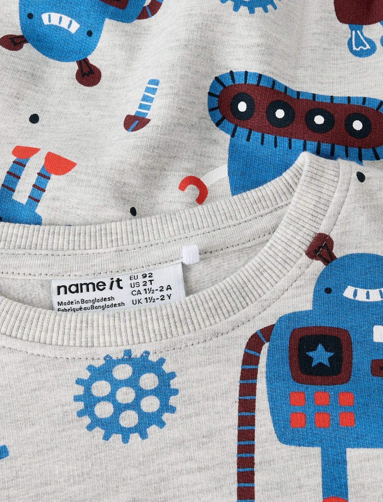 name it - NMMTINO LS NREG SWE BRU BOX PB - sweatshirts - light grey melange - 2