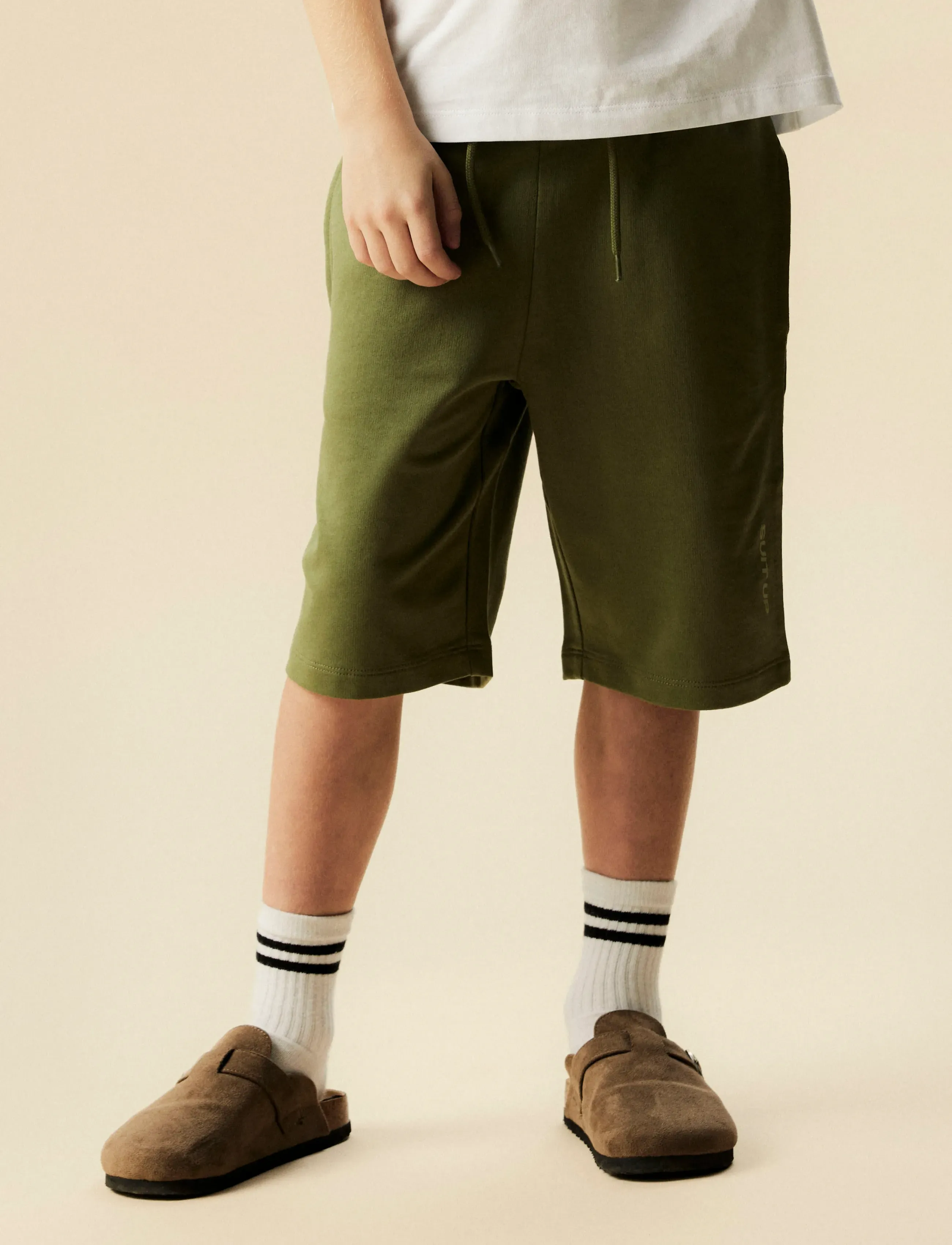 name it - NKMHANSA NREG SWE SHORTS UNB BOX PB - sweatshorts - olivine - 3
