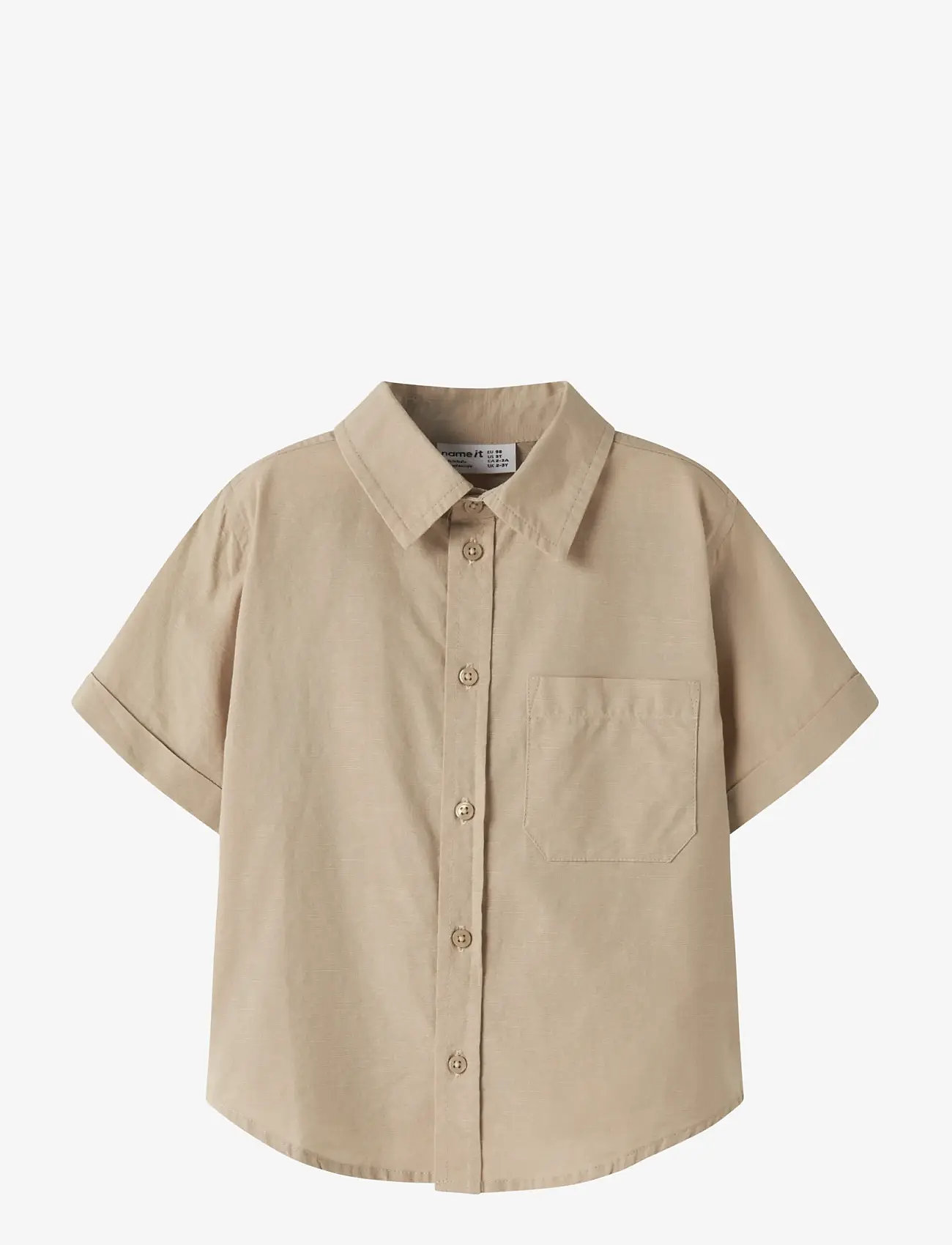 name it - NMMFILIP SS NREG SHIRT PB - kortærmede skjorter - aluminium - 0