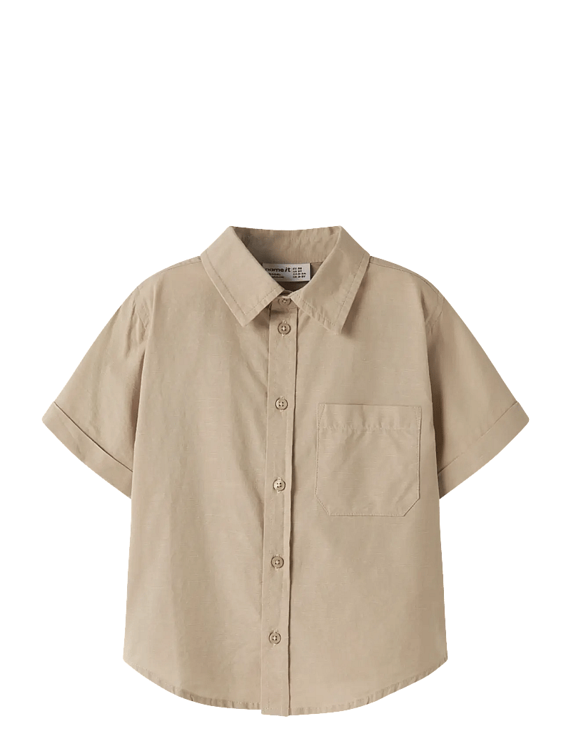 name it - NMMFILIP SS NREG SHIRT PB - kortærmede skjorter - aluminium - 0
