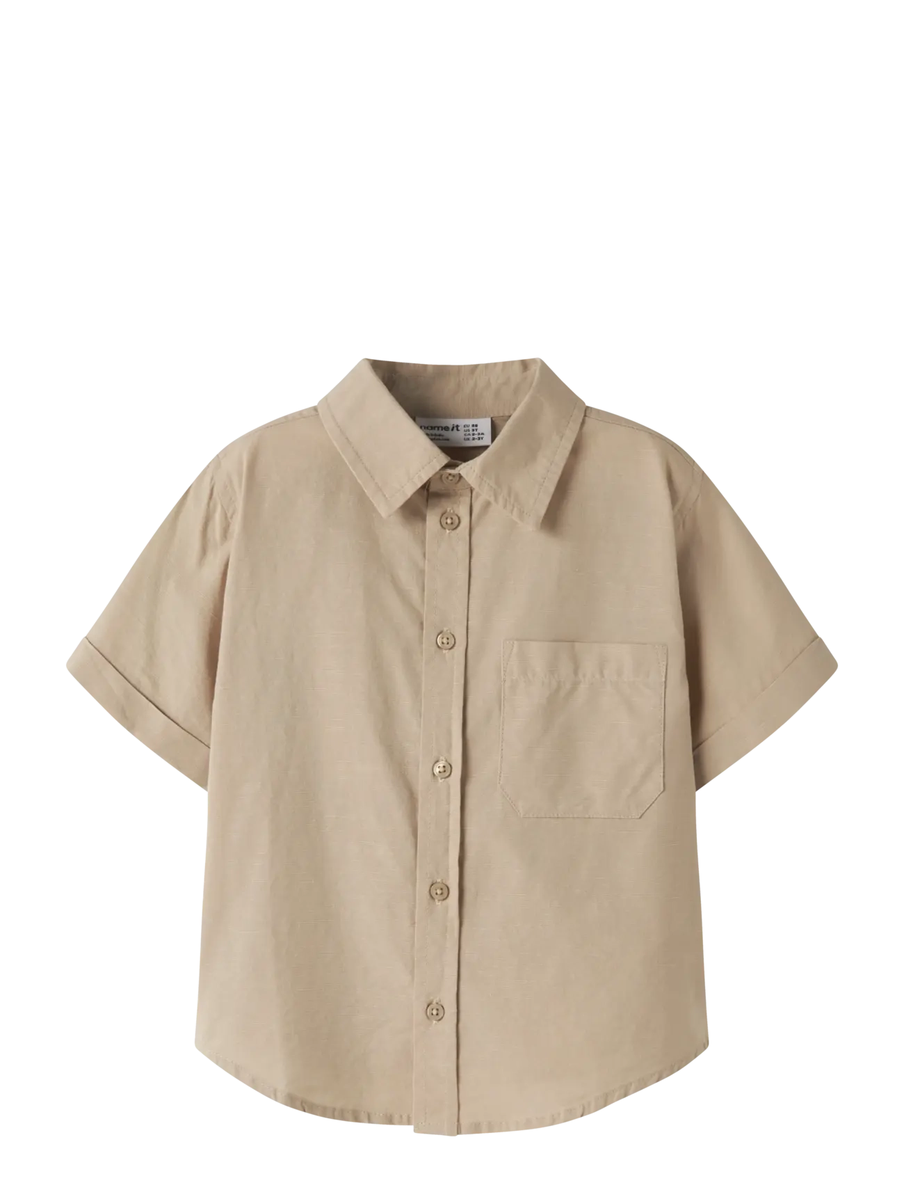name it NMMFILIP SS NREG SHIRT PB - Skjorter - ALUMINIUM / beige