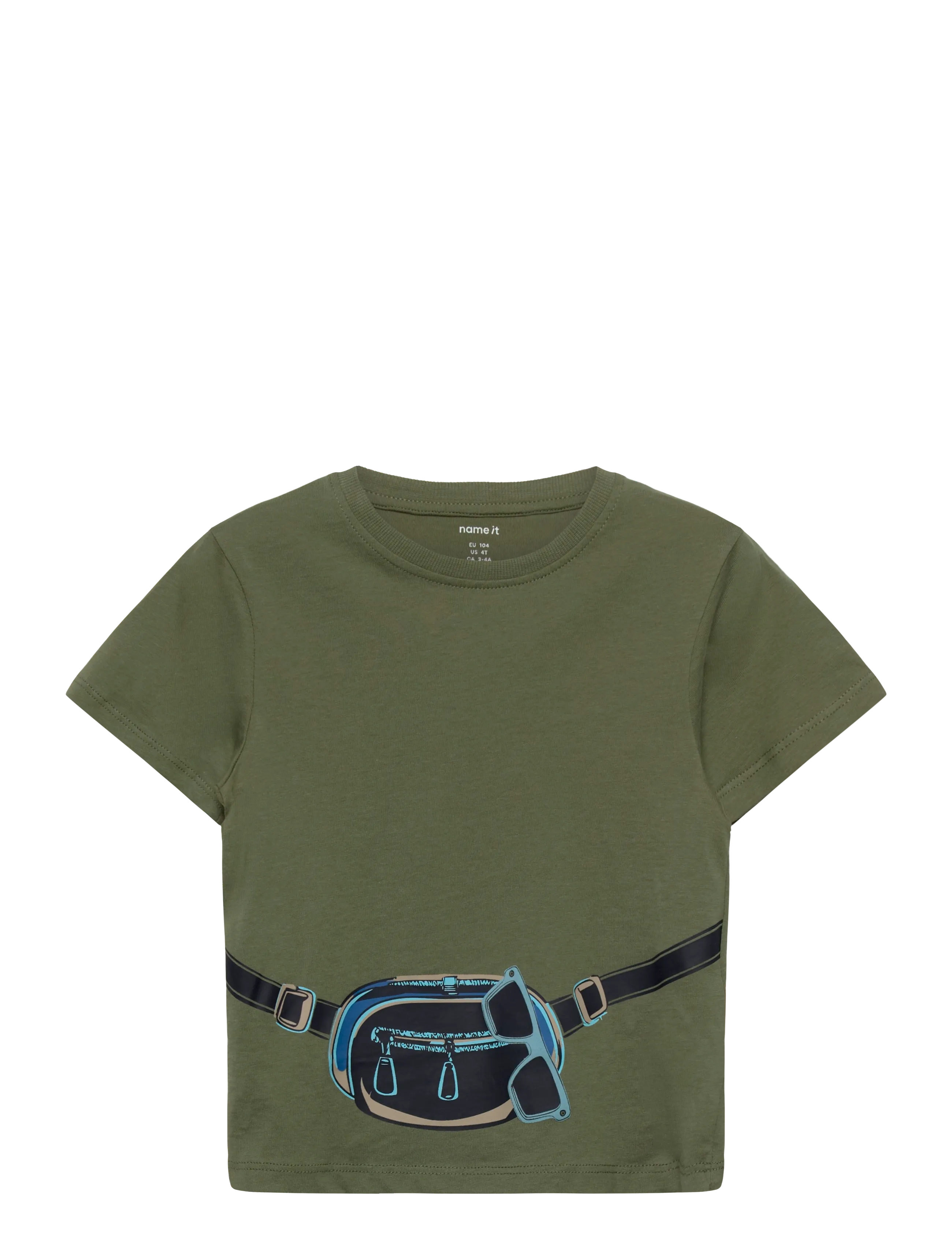 name it Nmmhenni Ss Nreg Top Box Pb, Børn, Grafisk T-Shirt, Kakigrøn, Str: 104