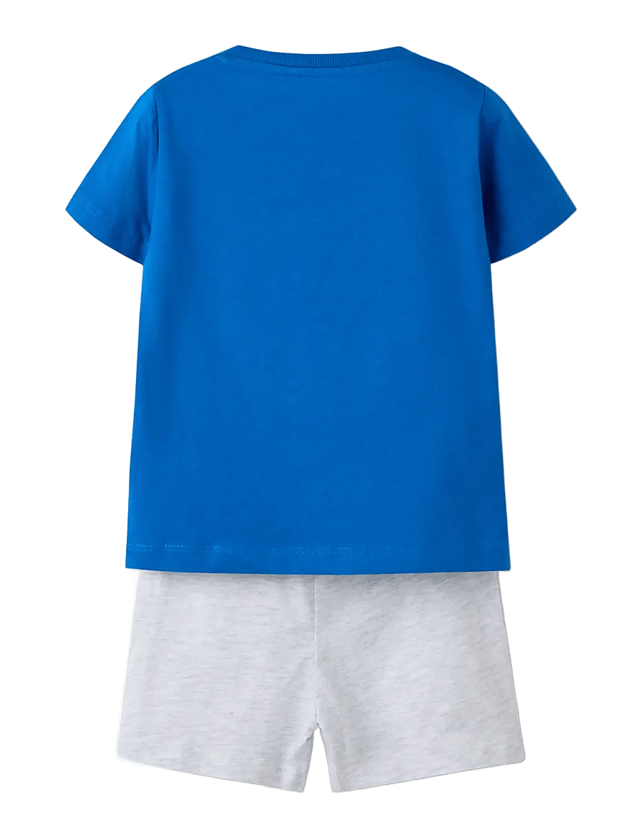 name it - NMMJARRY SS SHORTS SET BOX PB - set med kortärmad t-shirt - light grey melange - 1