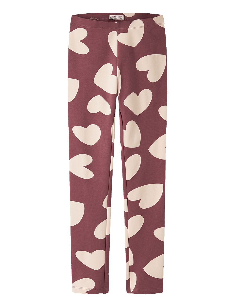 name it - NKFDAVINA AOP SWE LEGGING BRU NOOS - leggings - wild ginger - 0