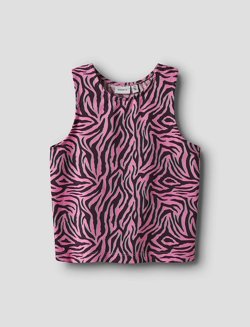 name it - NKFBRITTA SL SLIM TOP PB - linnen - blackberry wine - 0