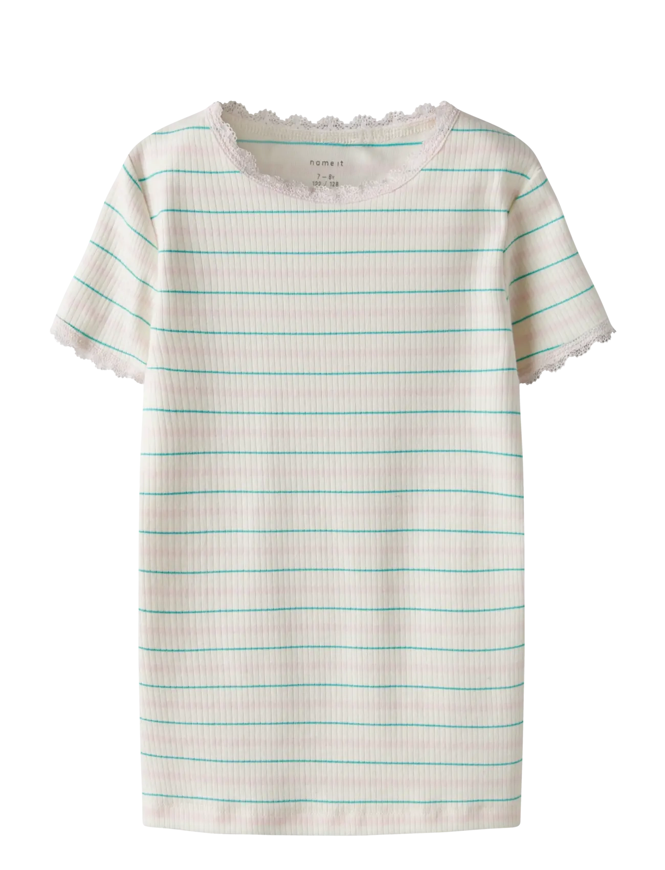 name it NKFFENSINA SS SLIM TOP PB - Toppe og t-shirts - GARDENIA / cream