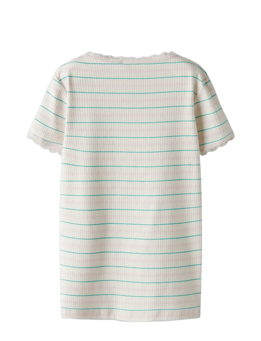 name it - NKFFENSINA SS SLIM TOP PB - kurzärmelige - gardenia - 1
