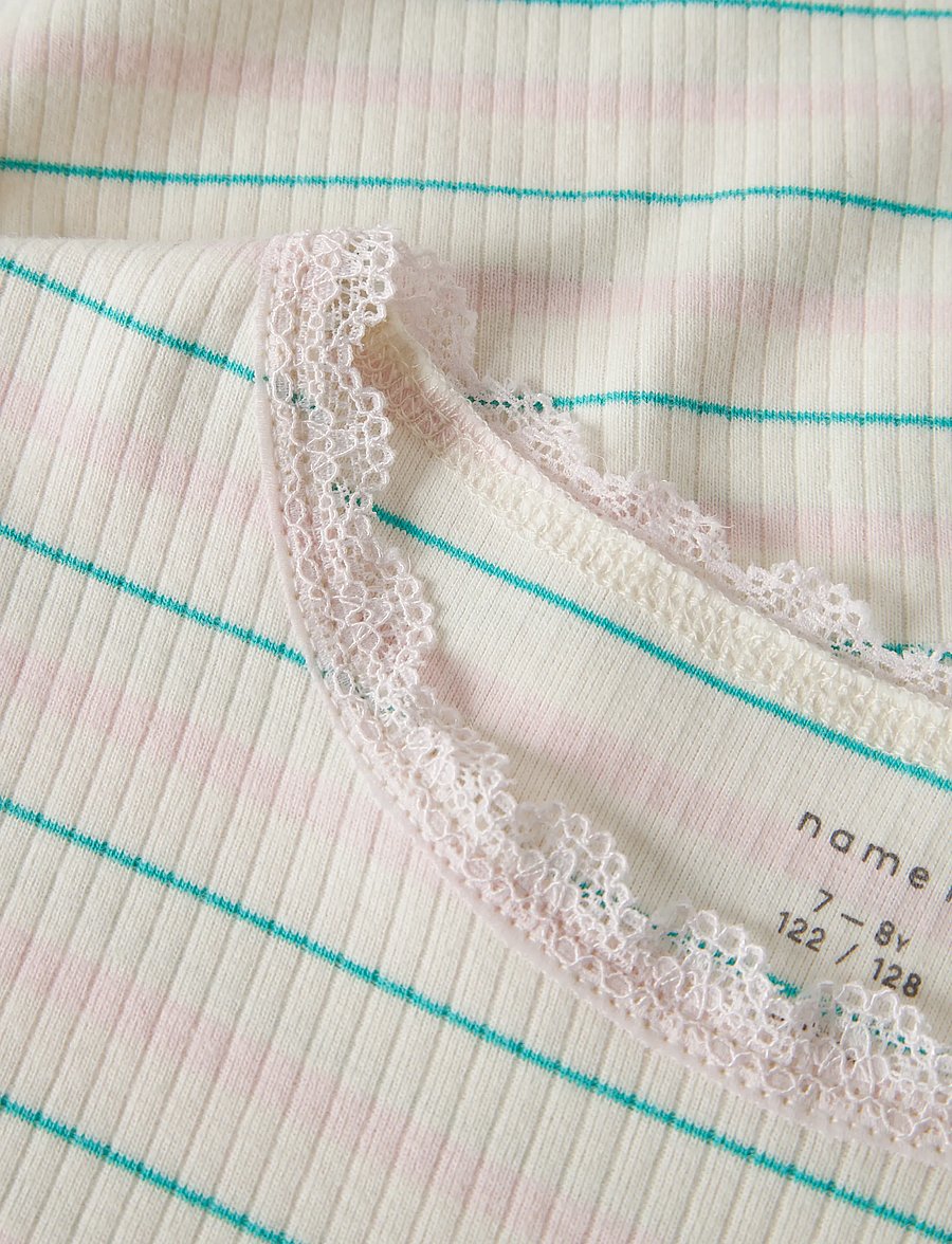 name it - NKFFENSINA SS SLIM TOP PB - kurzärmelige - gardenia - 2