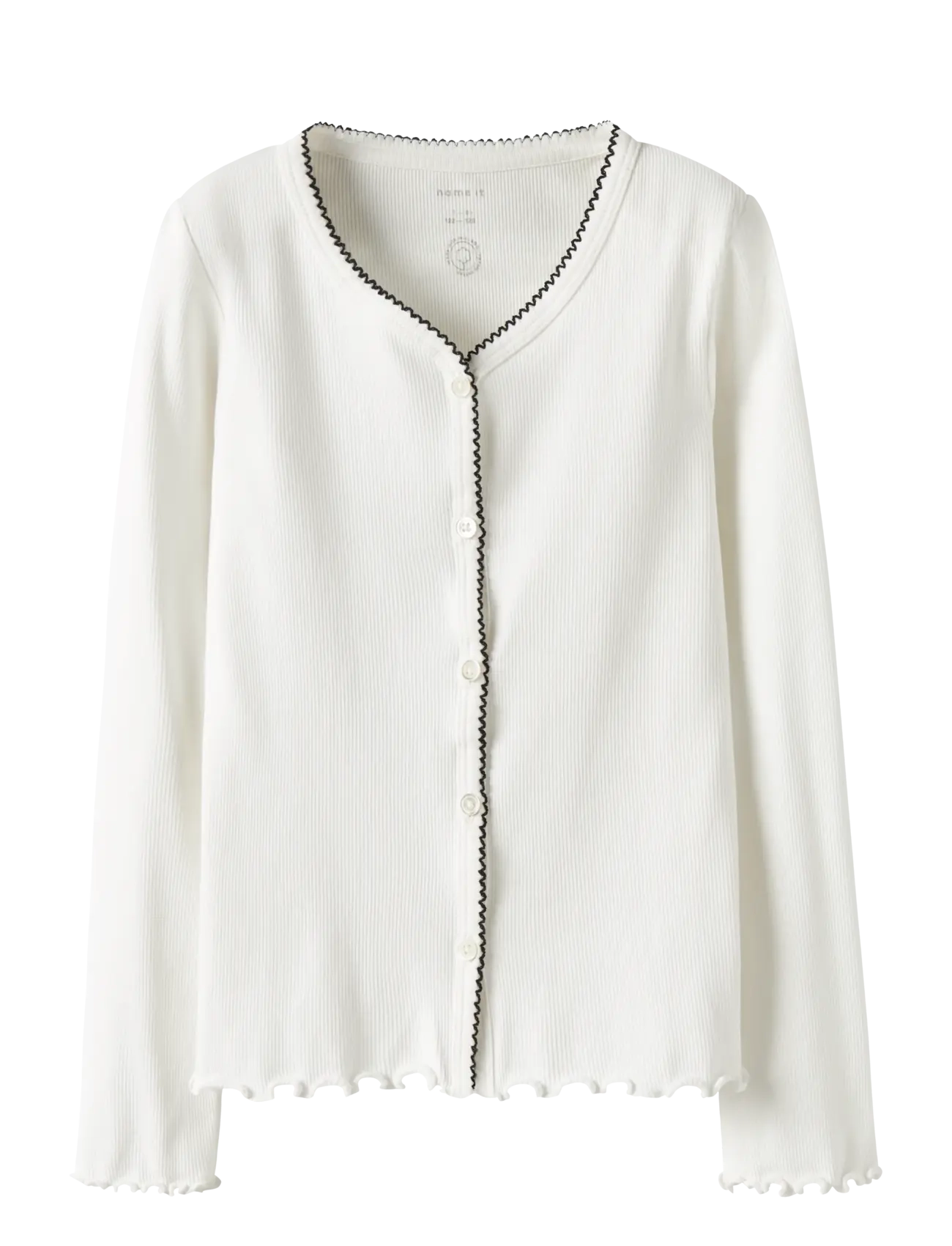 name it Nkffiona Ls Slim Top Pb, 122-128, White, Strik > Cardigans, Børn