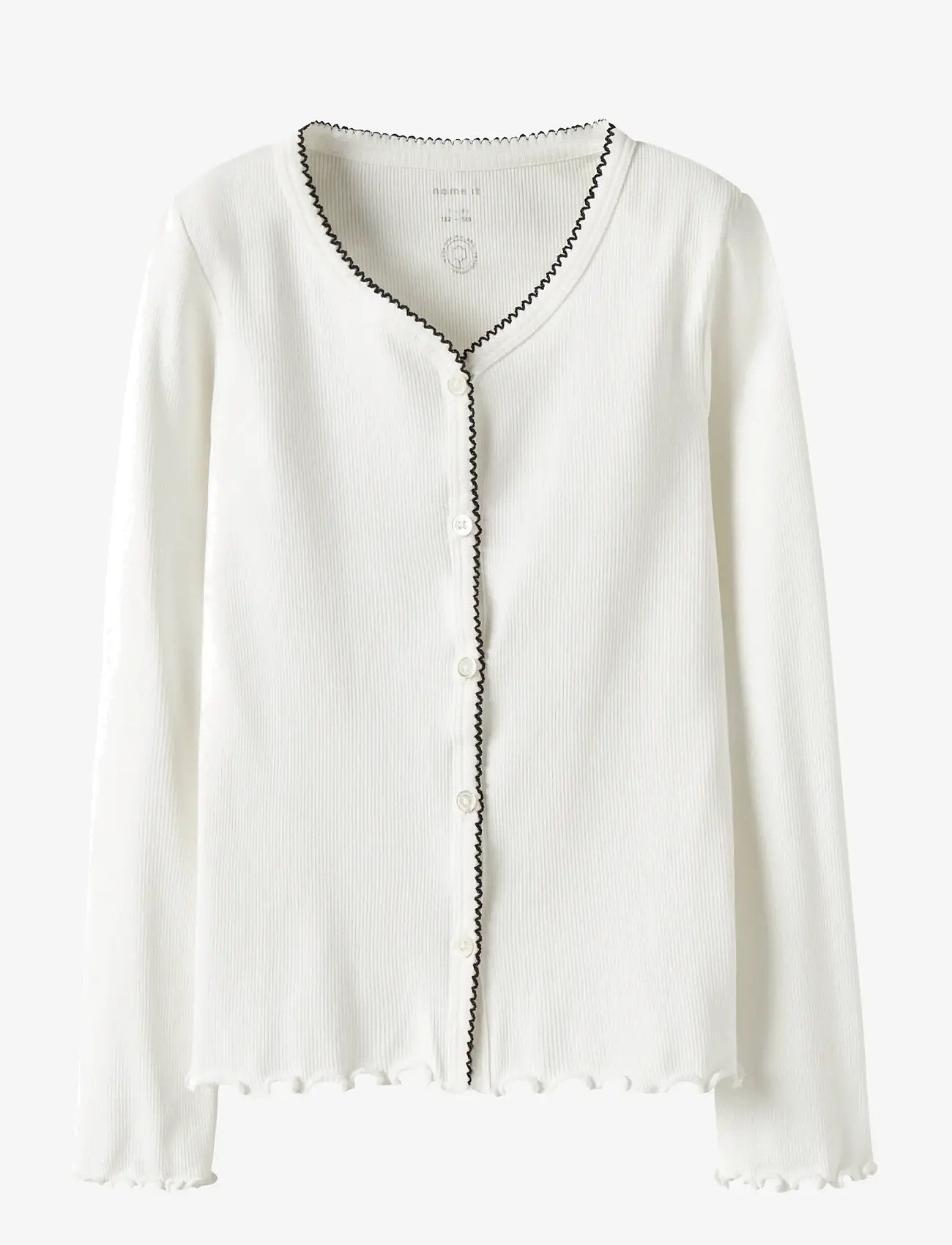 name it - NKFFIONA LS SLIM TOP PB - koftor - cloud dancer - 0