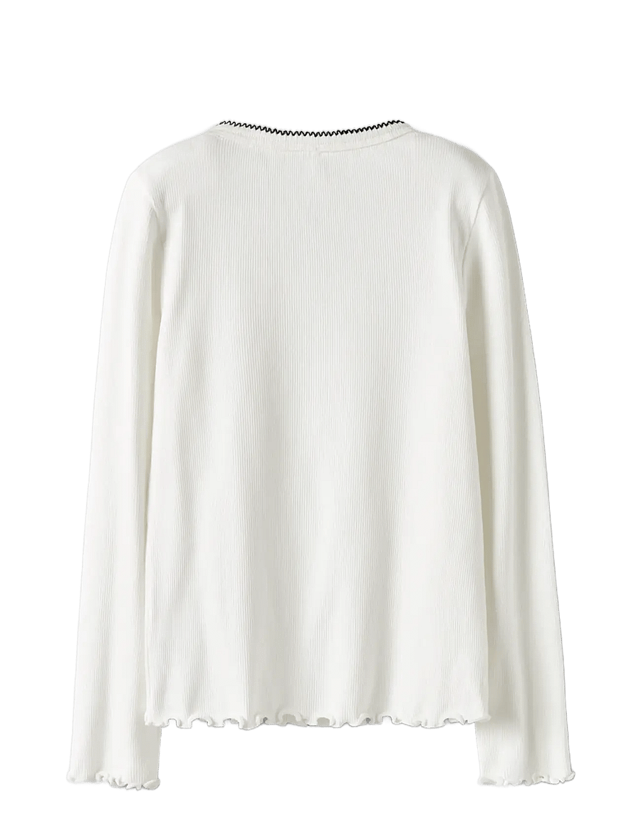 name it - NKFFIONA LS SLIM TOP PB - cardigans - cloud dancer - 1