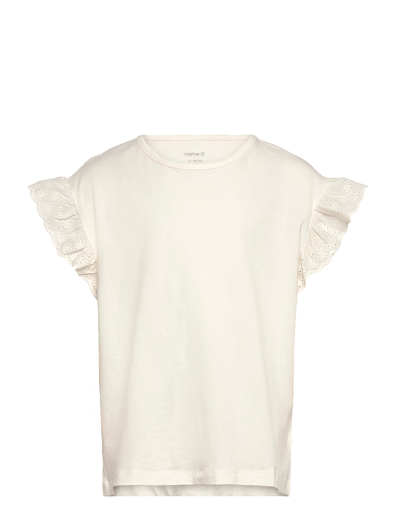 name it - NKFHAZEL CAPSL SH NREG TOP PB - kortærmede t-shirts - gardenia - 0