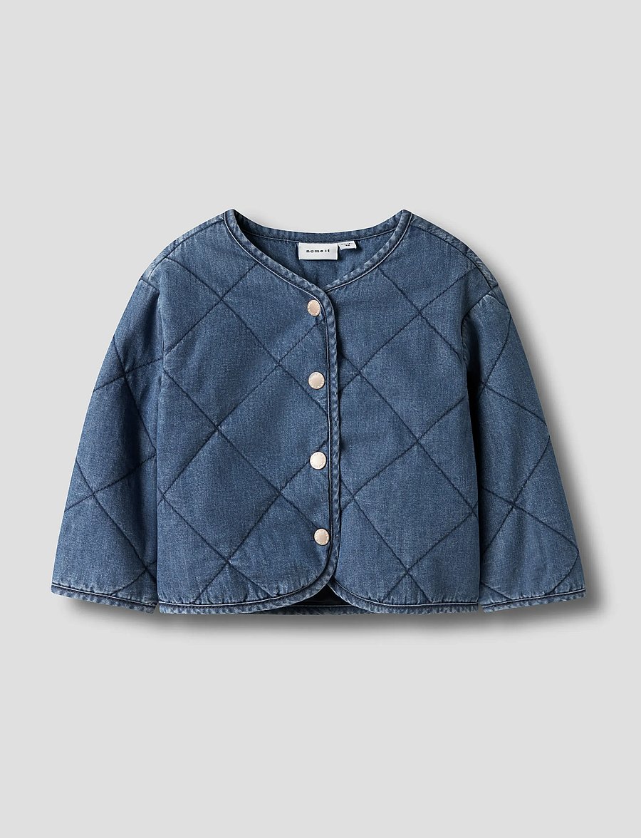 name it - NMFJULIETTE QUILT DNM JACKET 6016-PA B - steppjacken - dark blue denim - 0