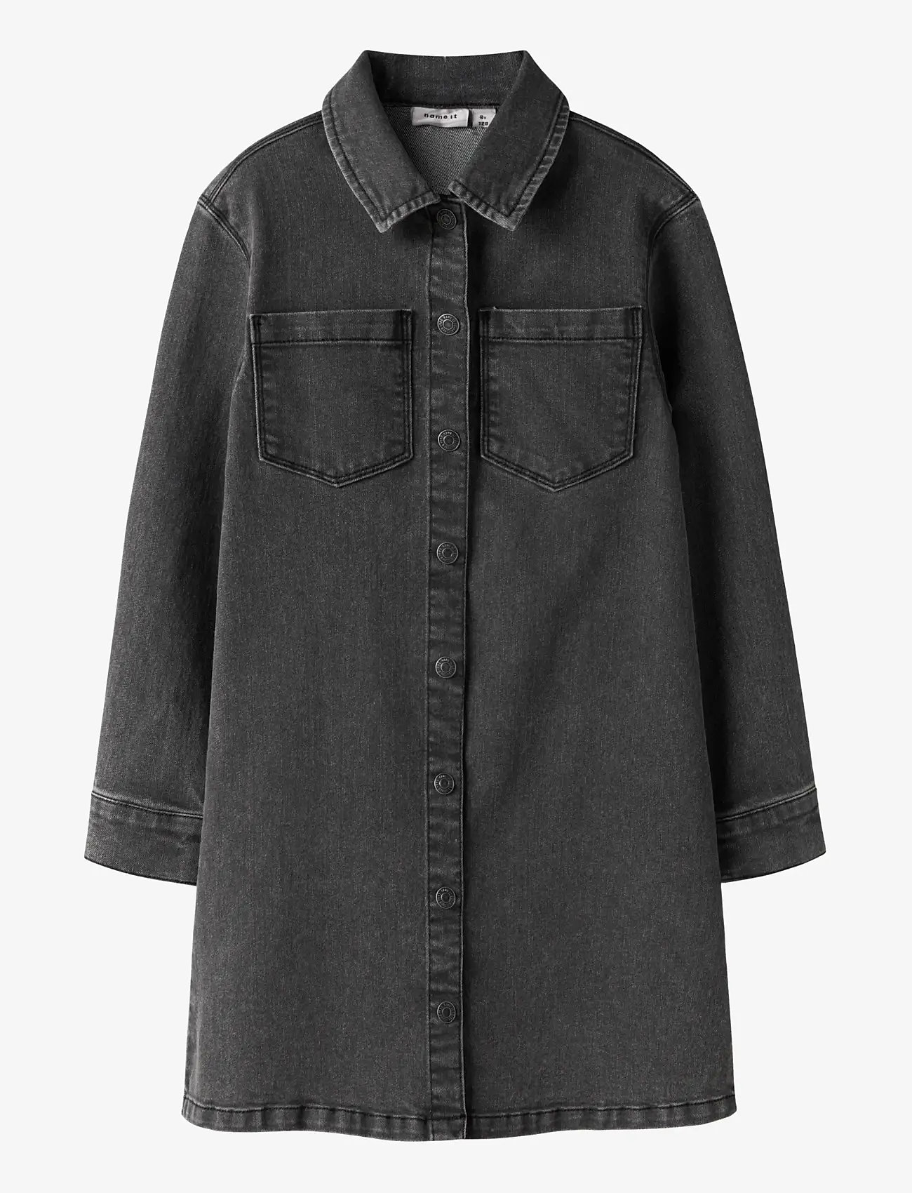 name it - NKFJEANNIE LS DNM DRESS 2133-FT B - langärmelige freizeitkleider - medium grey denim - 1