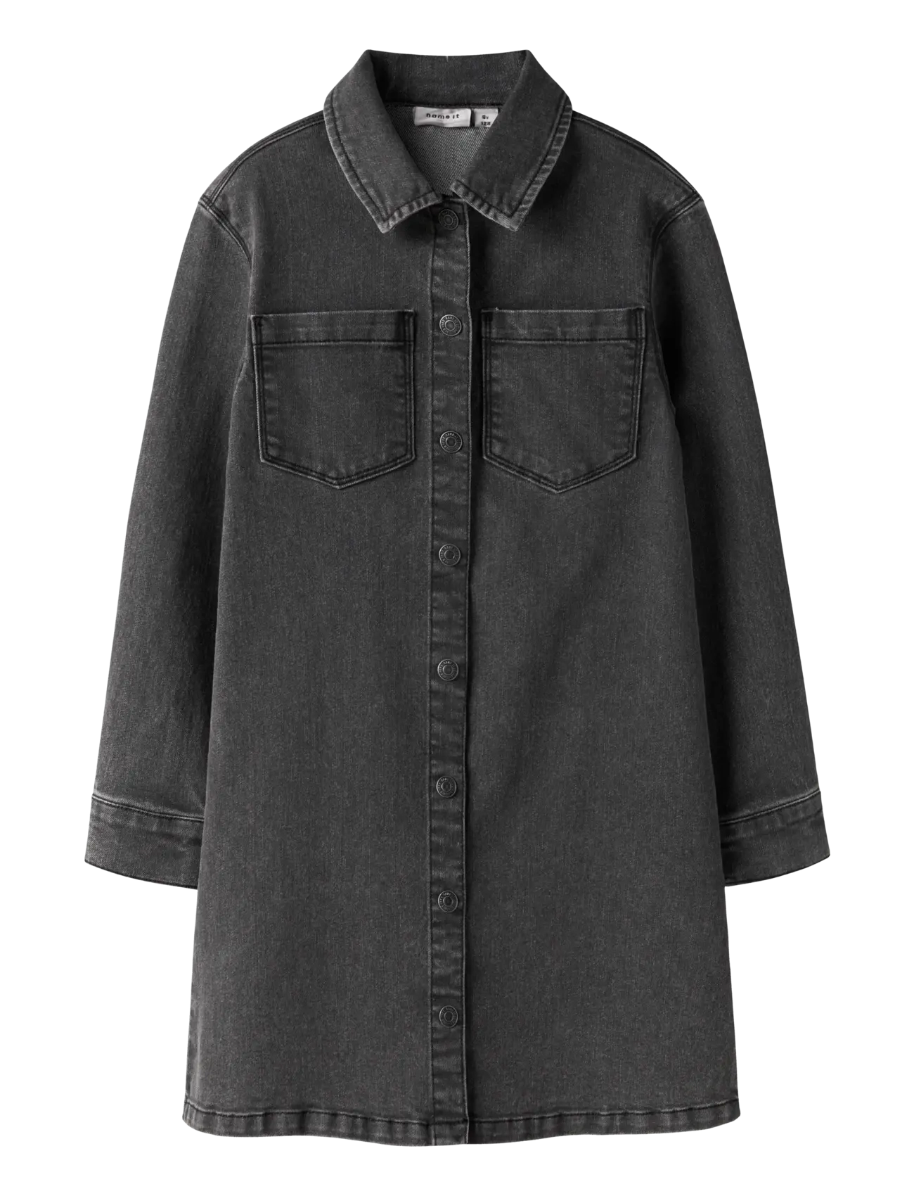 name it NKFJEANNIE LS DNM DRESS 2133-FT B - 4 for 3 - MEDIUM GREY DENIM / grey