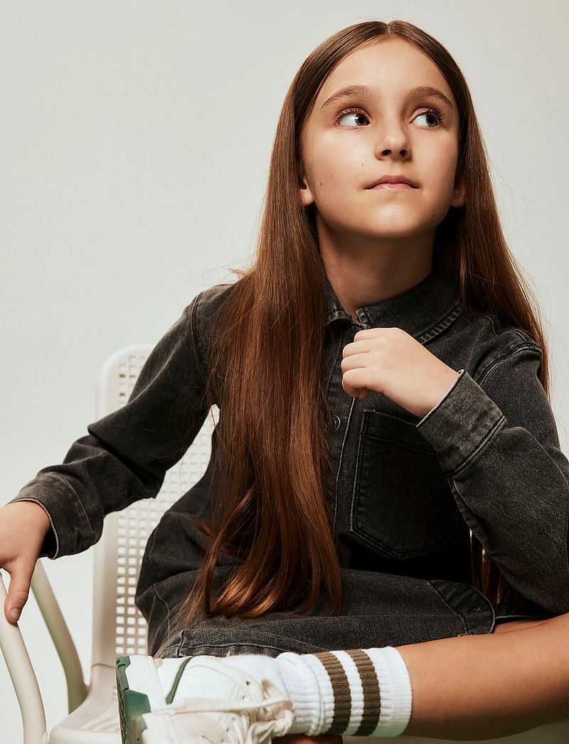 name it - NKFJEANNIE LS DNM DRESS 2133-FT B - langärmelige freizeitkleider - medium grey denim - 3