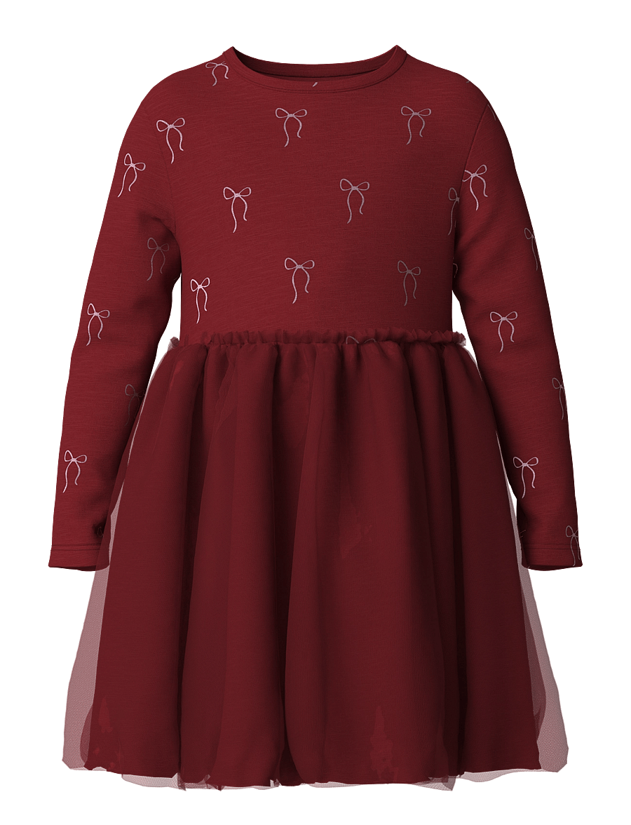 name it - NMFRI LS DRESS - langærmede babykjoler - red dahlia - 0