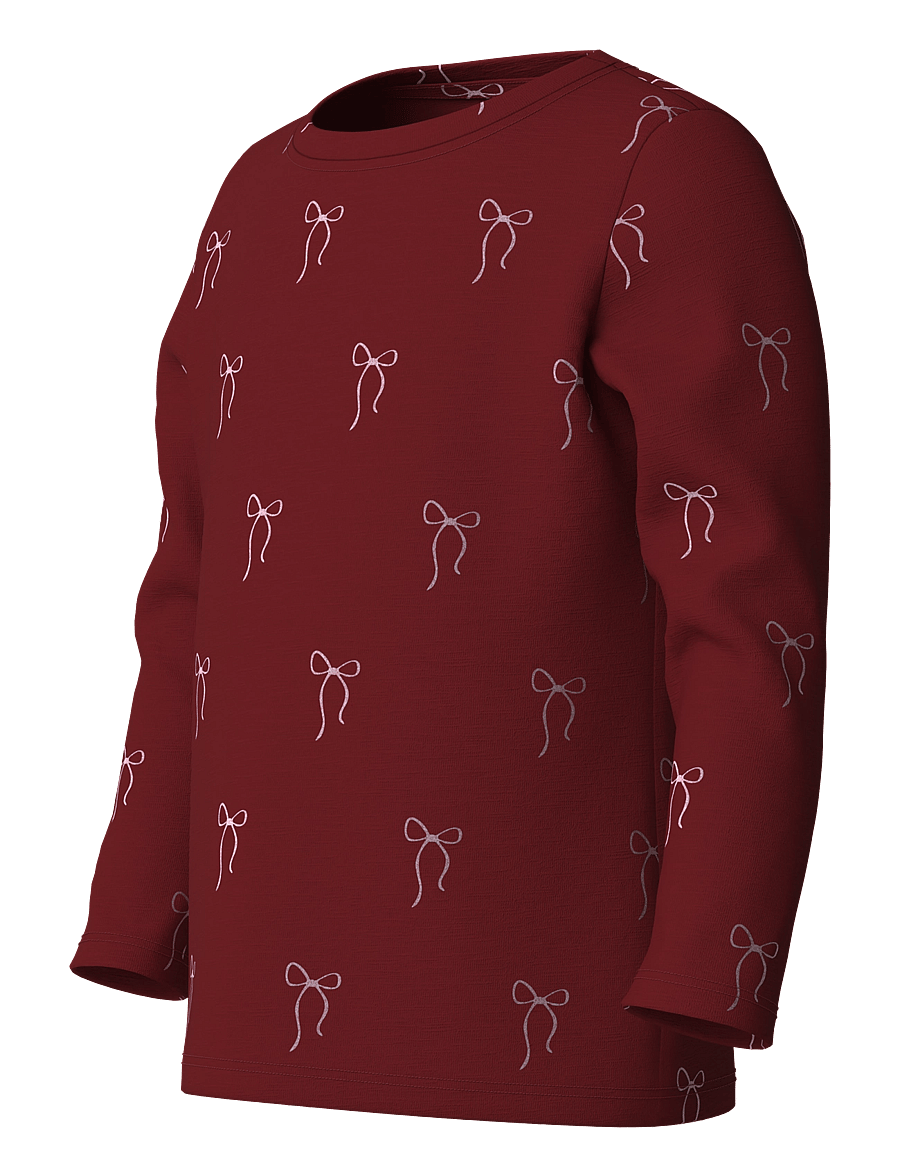 name it - NMFRI LS TOP - langärmelig - red dahlia - 2